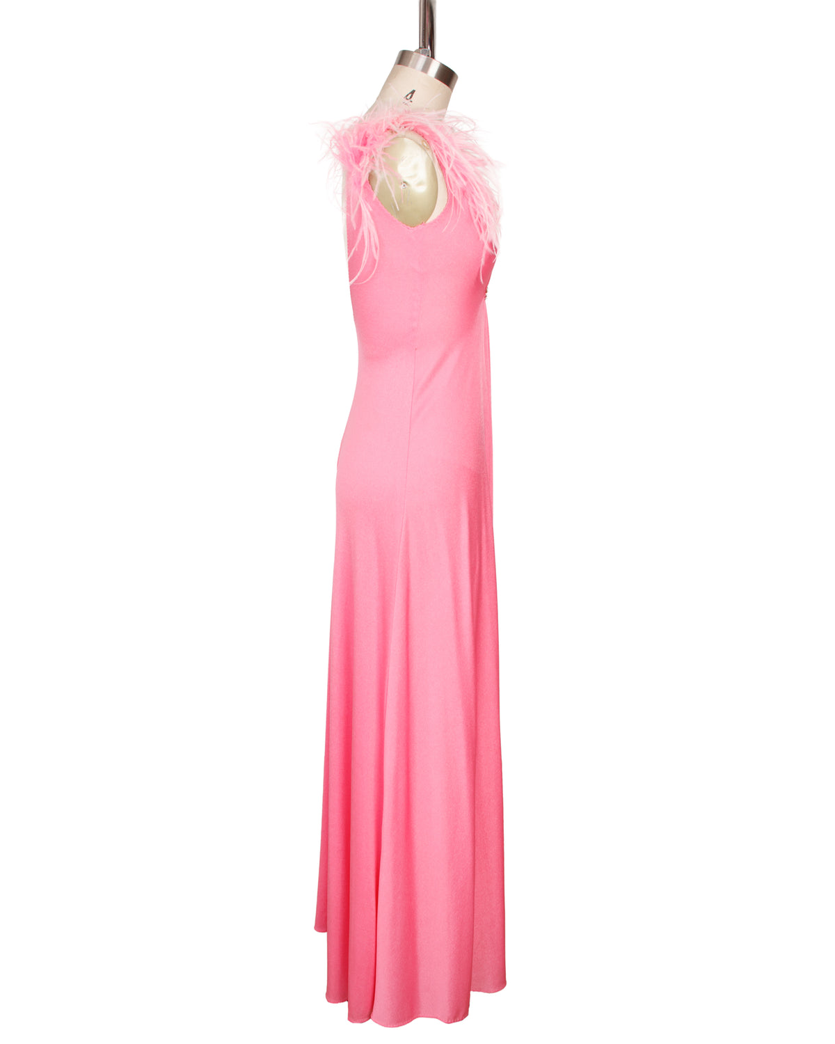 1970s Jersey & Marabou Trim Nightgown
