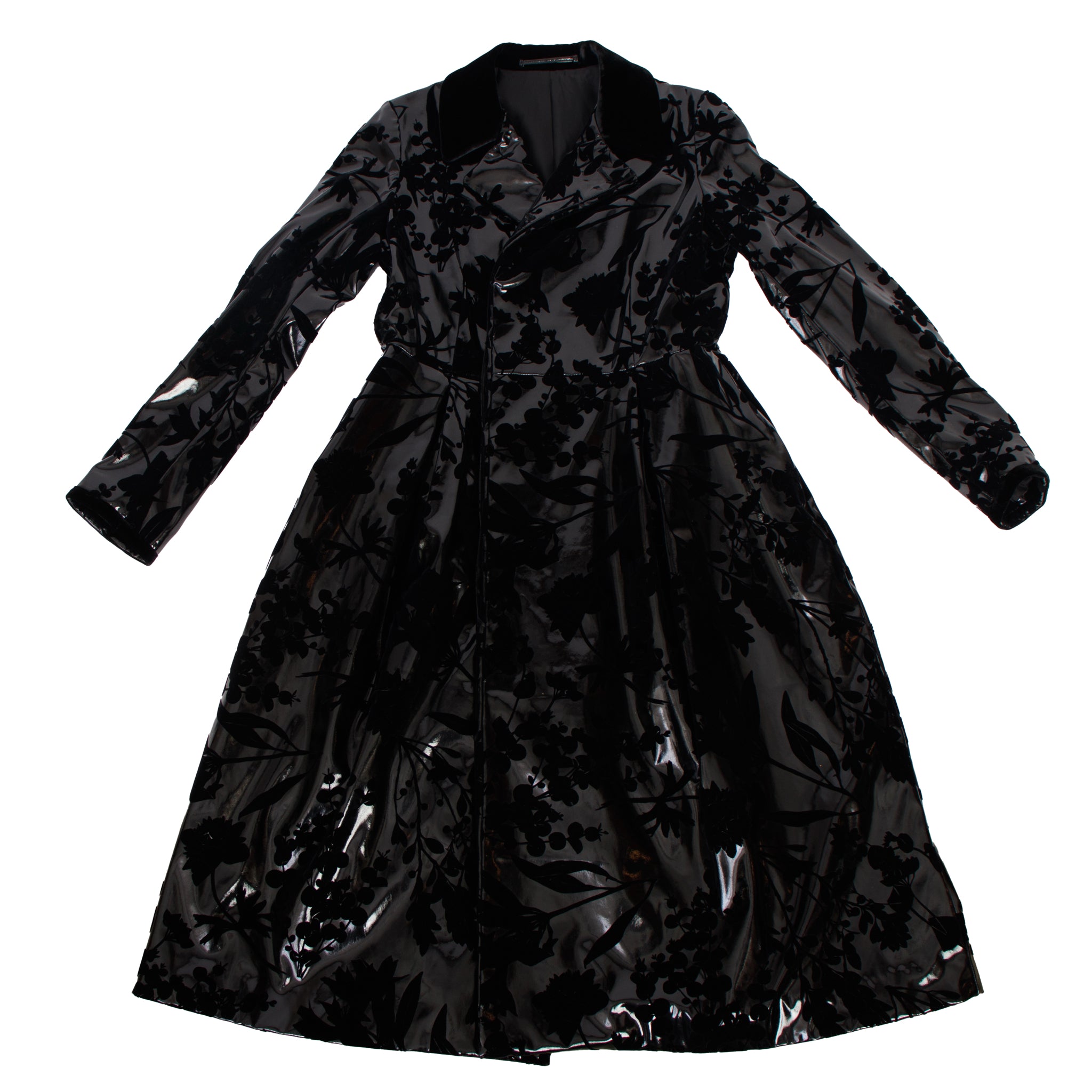 2016 Noir Kei Ninomiya PVC Floral Devore Coat