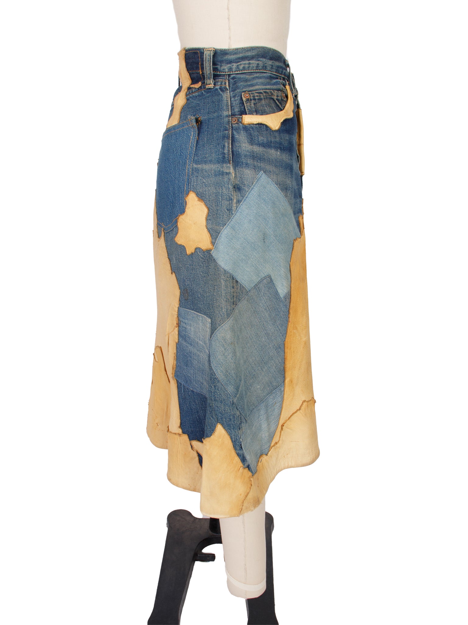 The Hidery Denim & Doe Skin Halter & Skirt Set