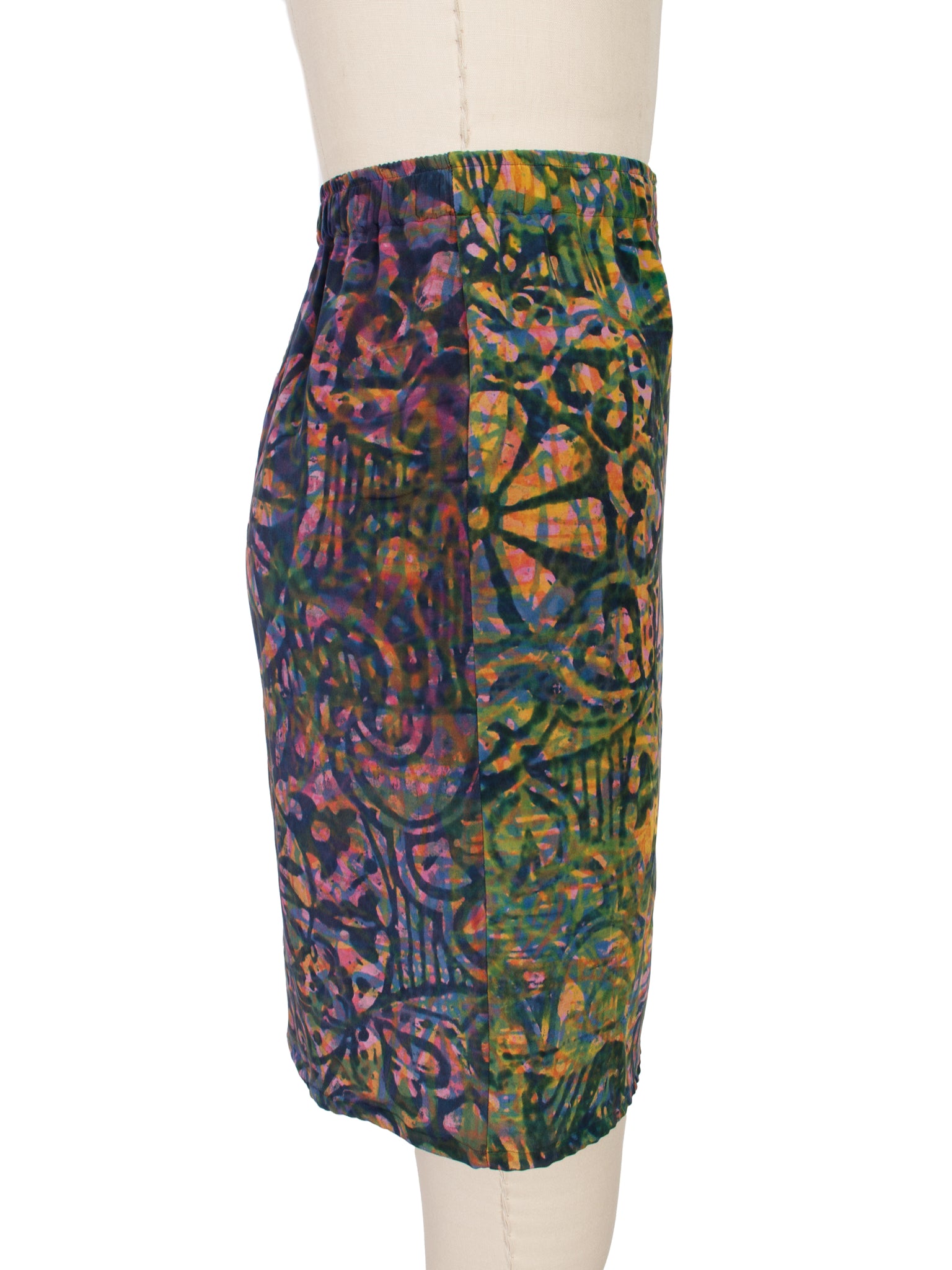 1990s Darbury Stenderu Abstract Floral Dye Skirt