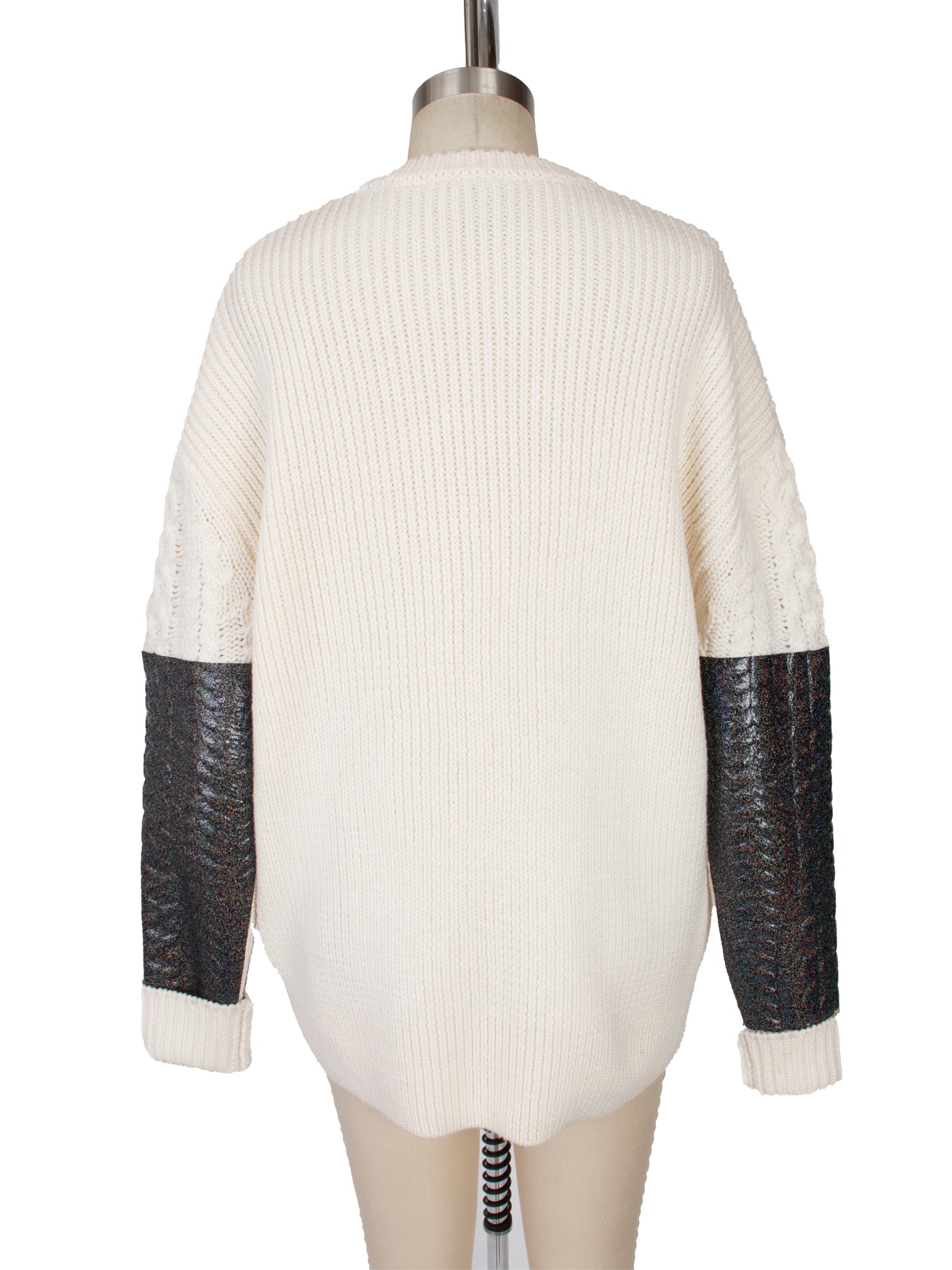 FW 2015 MCQ Alexander McQueen Cable Knit Metallic Sweater