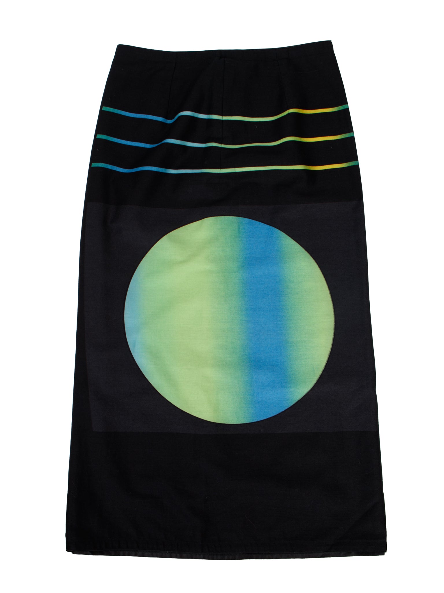 1980s Silk Asymmetrical Graphic Skirt Set