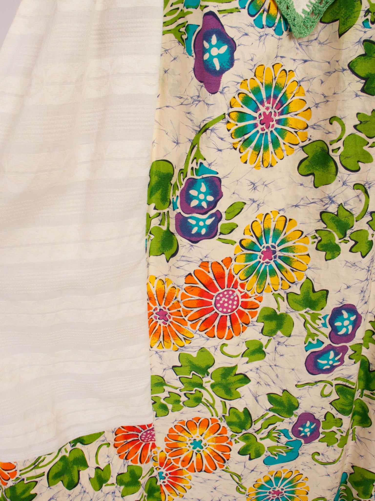 1970s Handmade Peacock Embroidered Dress