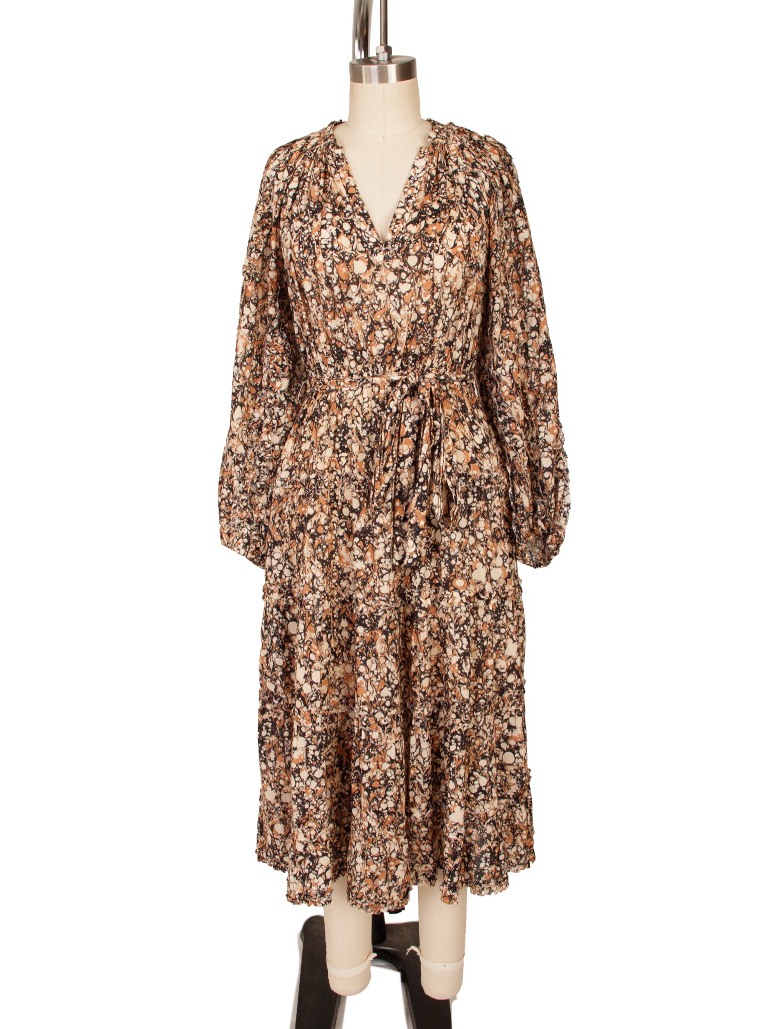 Ulla Johnson Marble Print Ruffle Dress