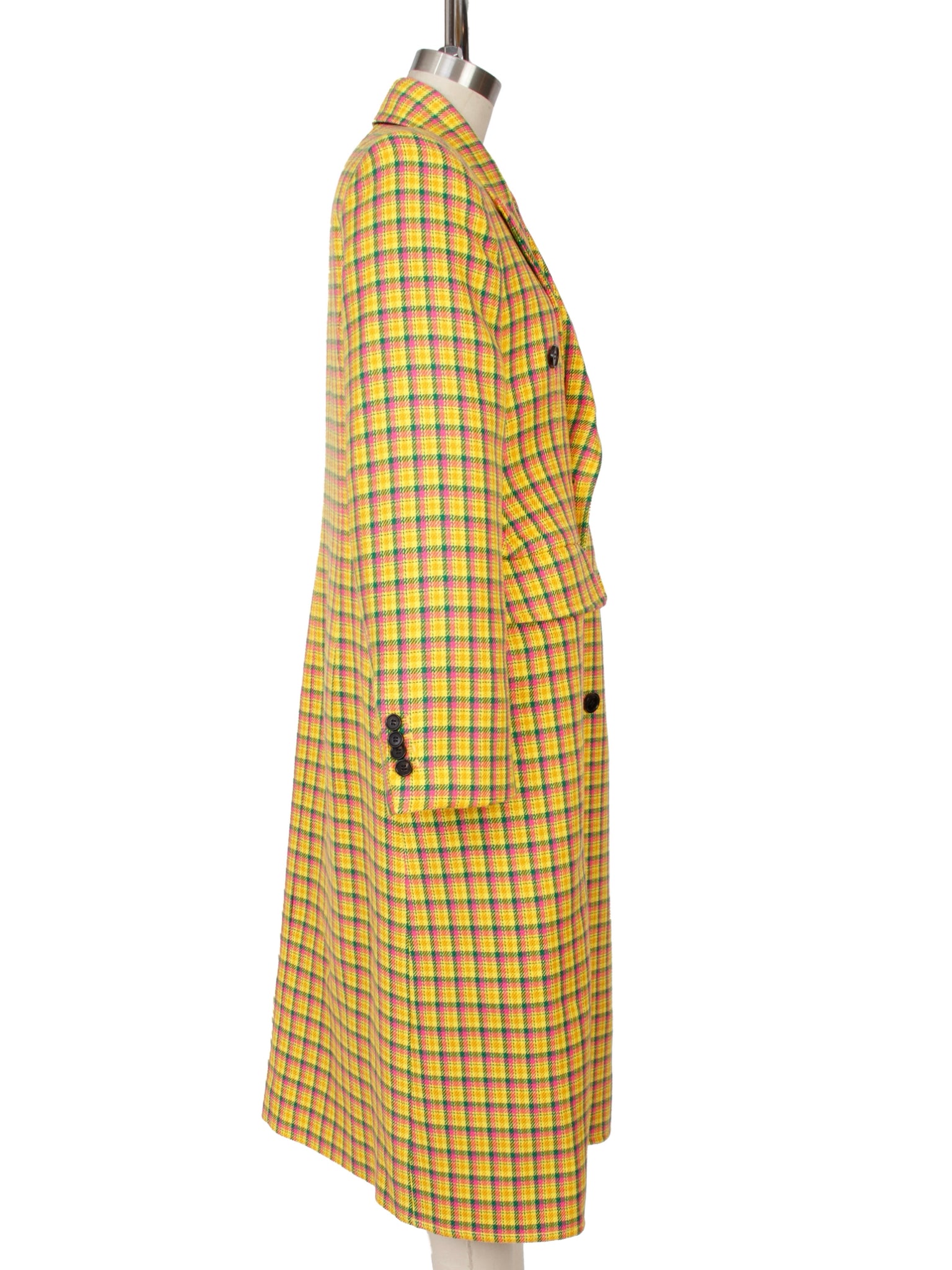 2018 Balenciaga Virgin Wool Plaid Coat