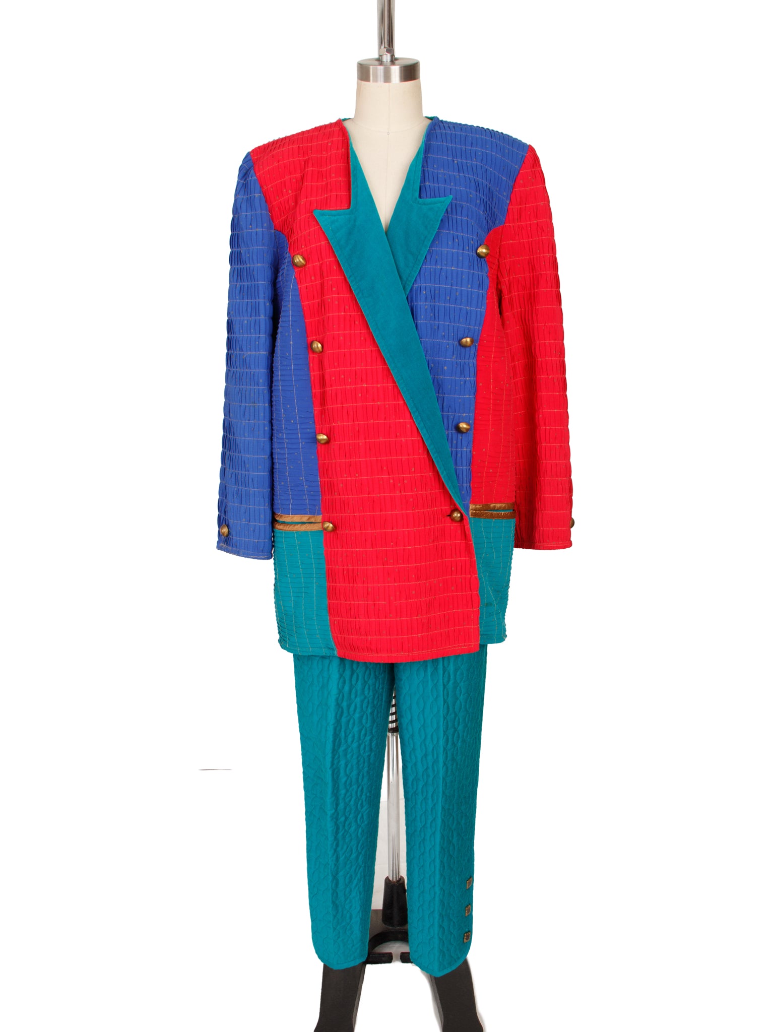 Jeanne Marc Color Block Qulited Pant Set