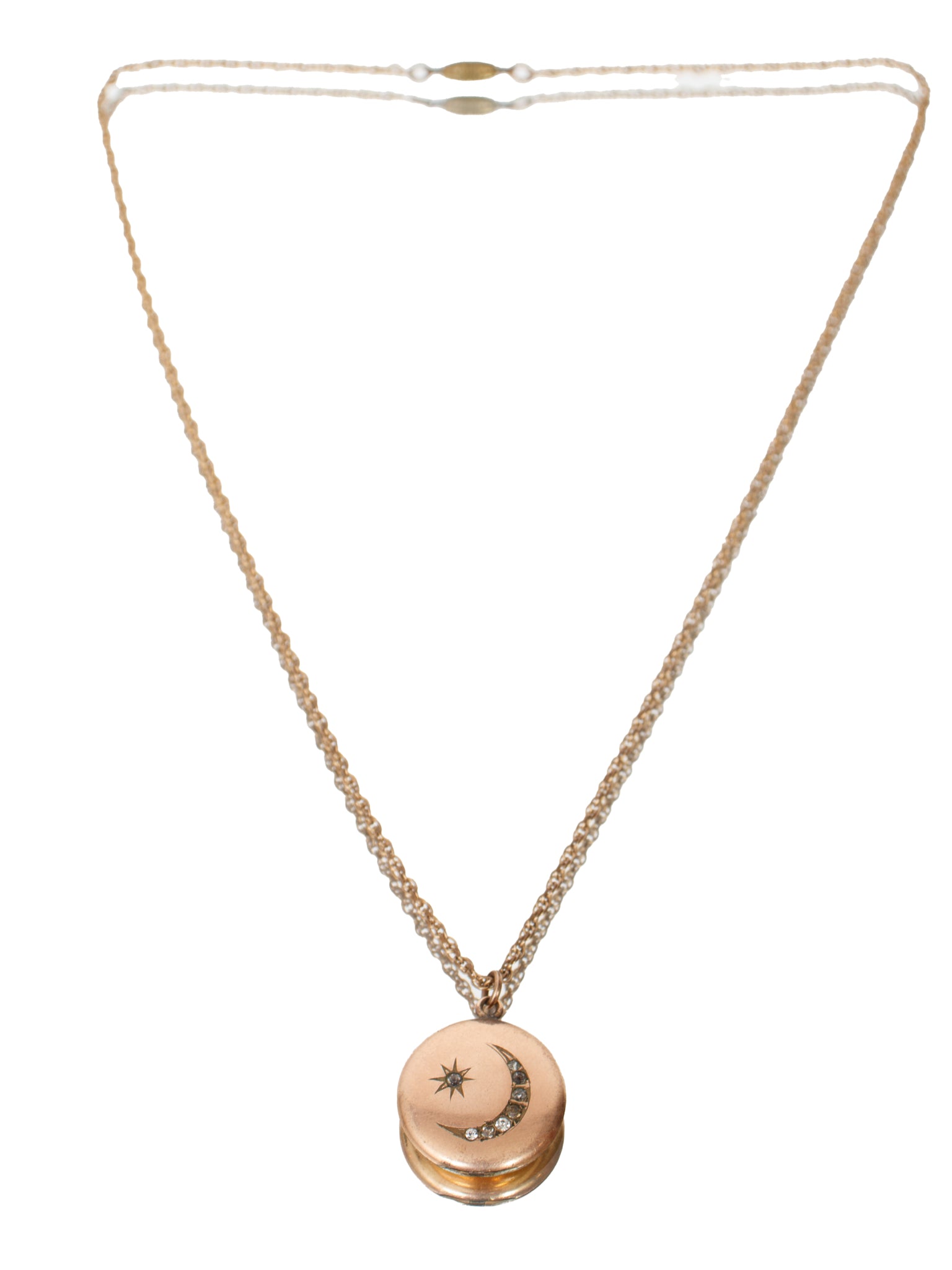 10K Gold Celestial Locket Chain Necklace