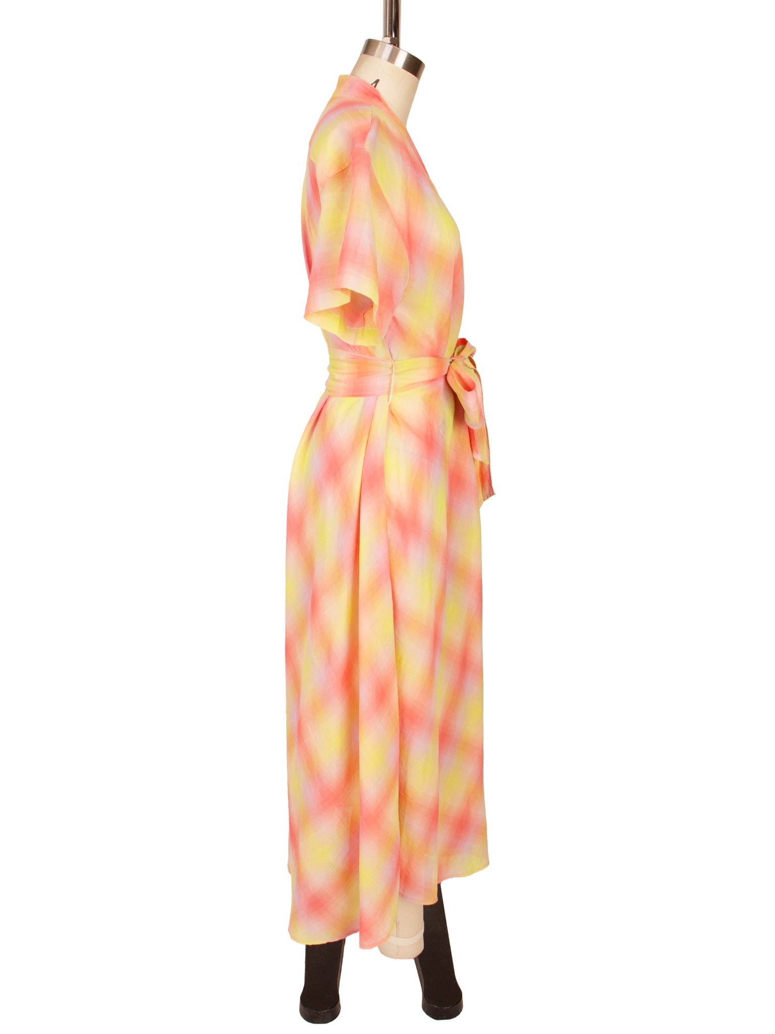 Forte Forte Voile Ombre Plaid Wrap Dress