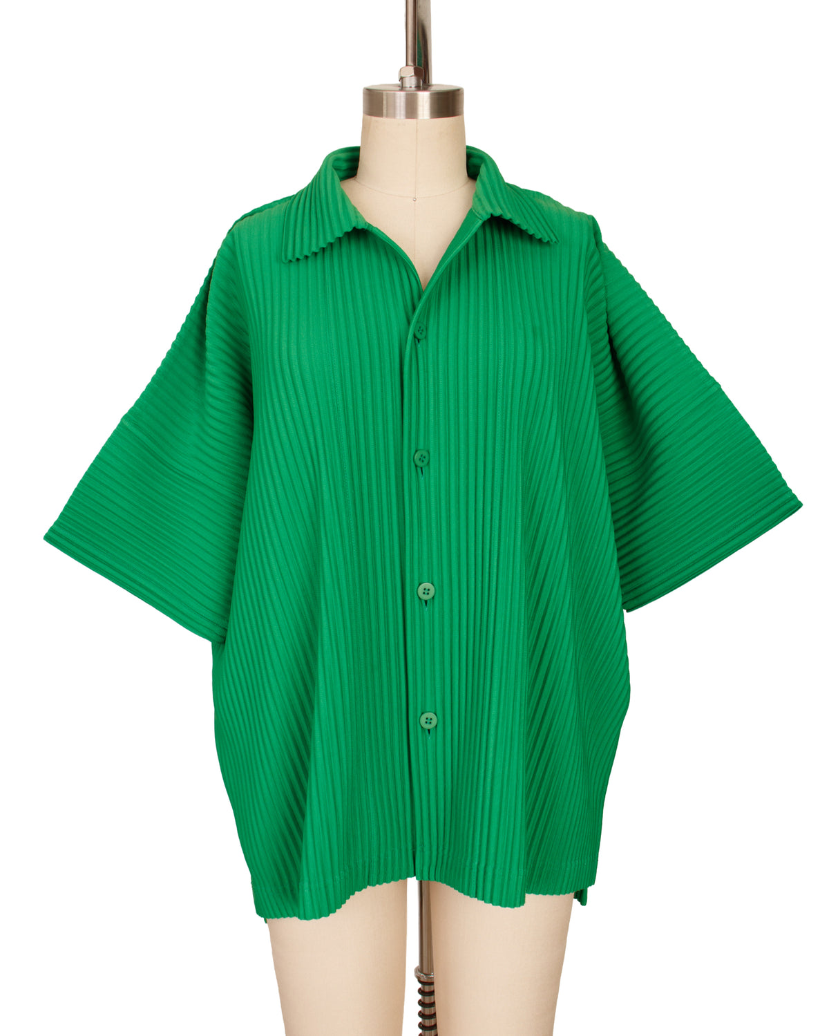 Homme Plisse Pleated Button Up Shirt