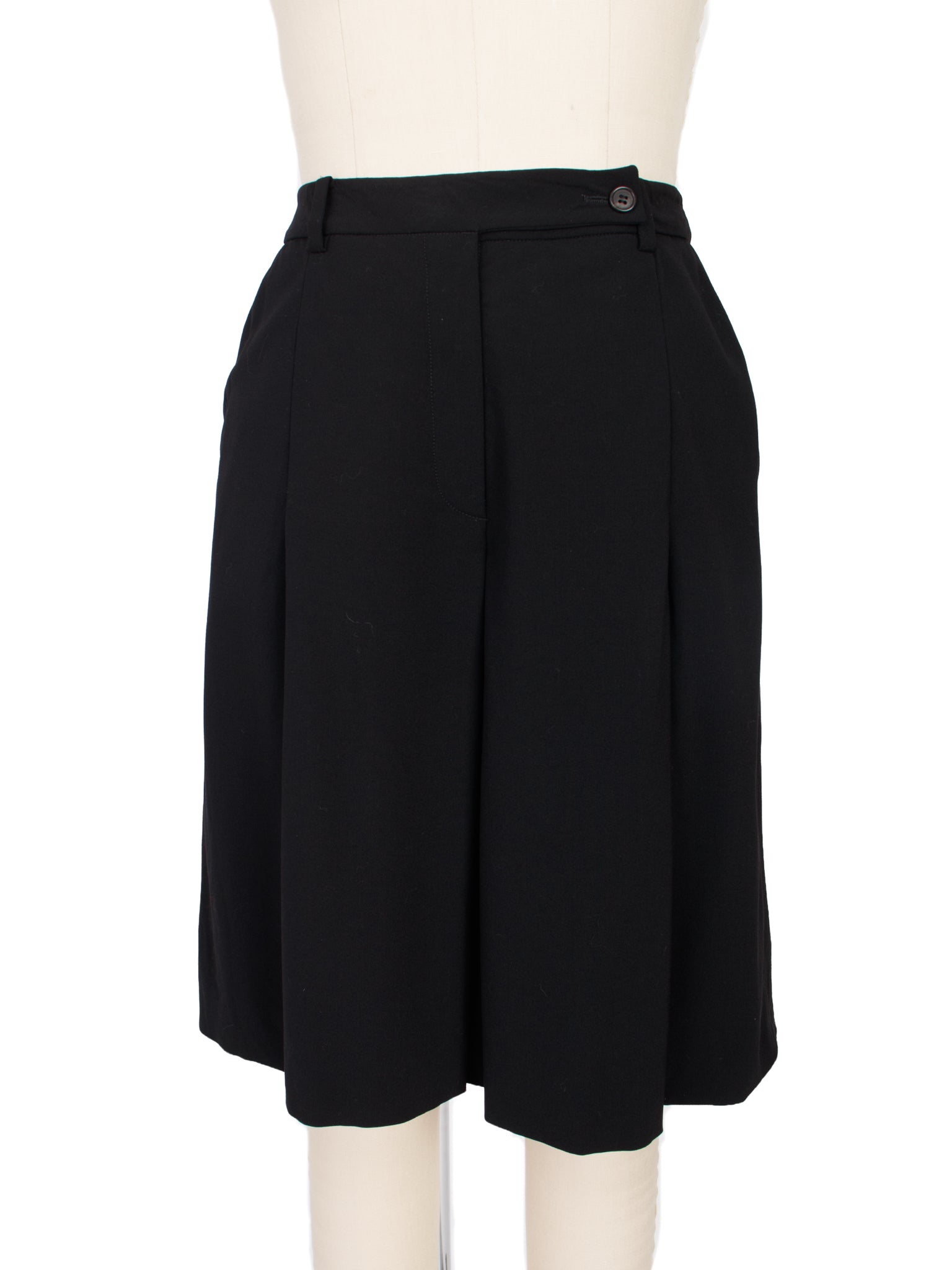 Prada Stretch Gabardine Pleated Shorts