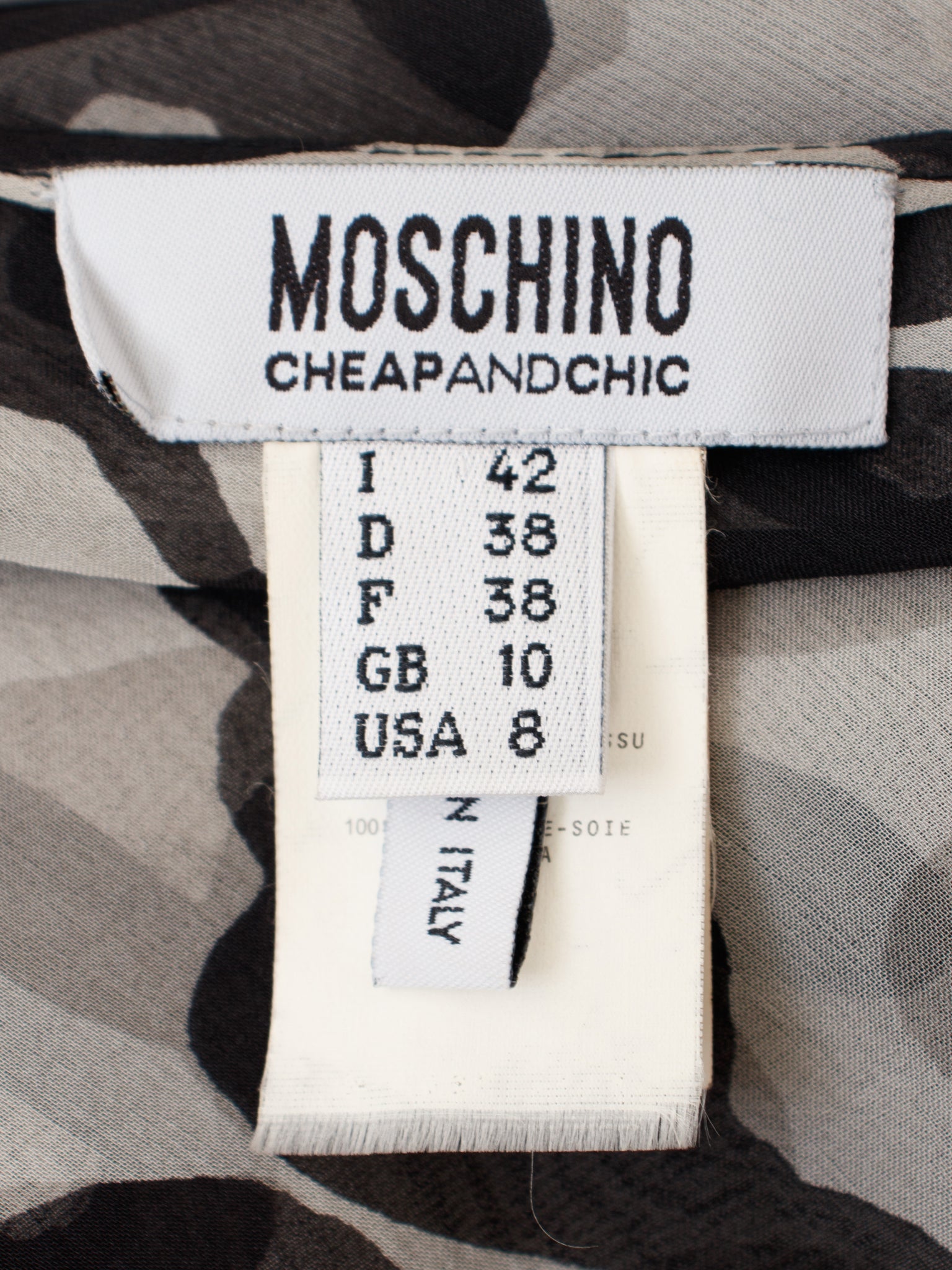 Moschino Cheap & Chic Silk Ruched Printed Top