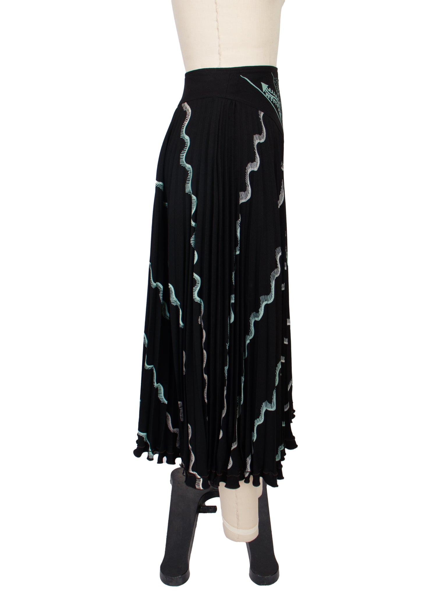 Zandra Rhodes Hand Painted Pleated Skirt
