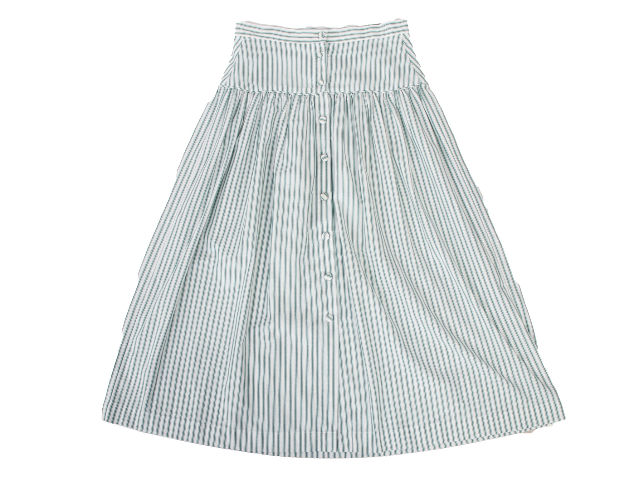 Carleen Ticking Stripe Button Skirt