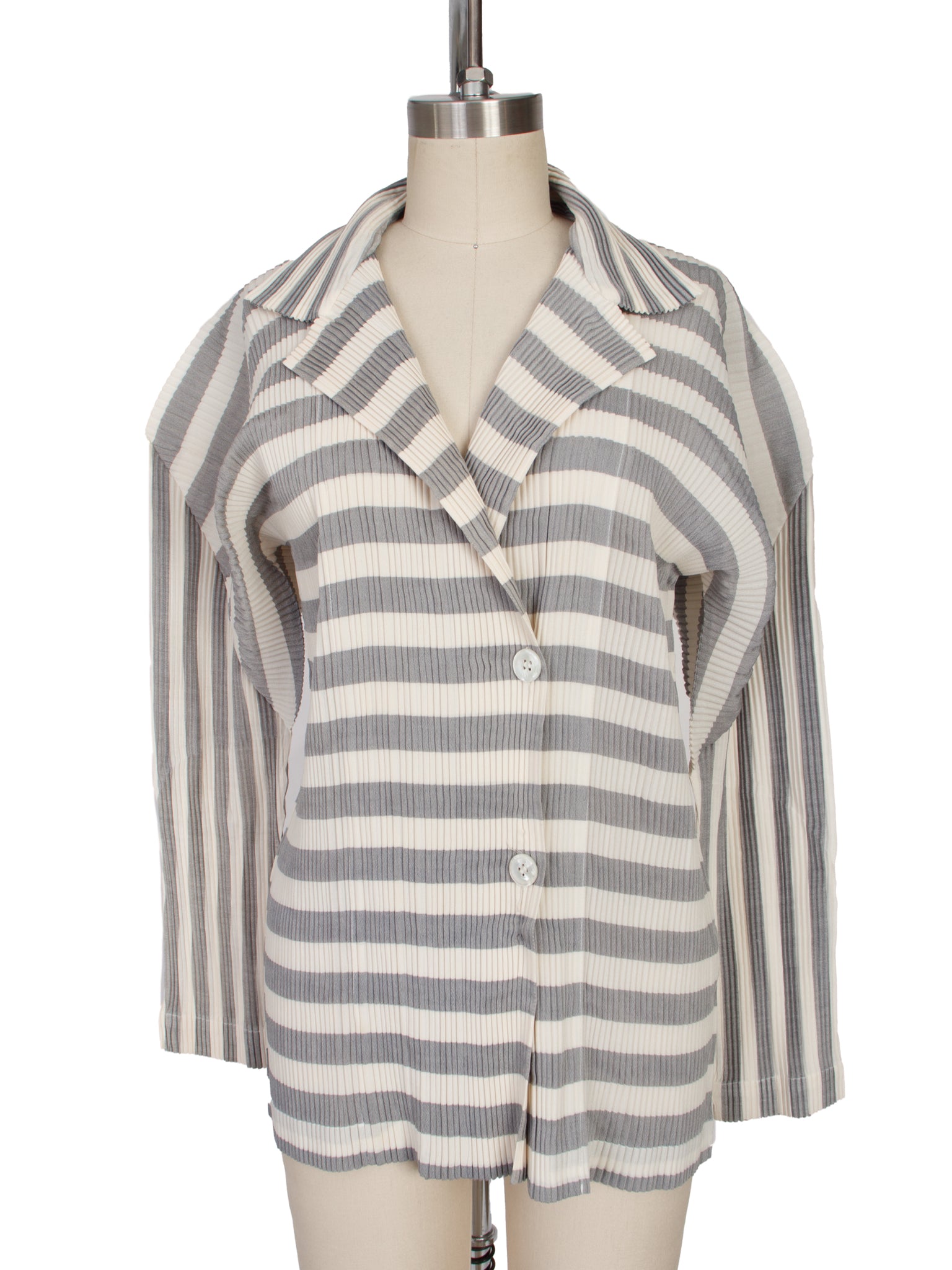 FW 1991 Issey Miyake Striped Plisse Jacket