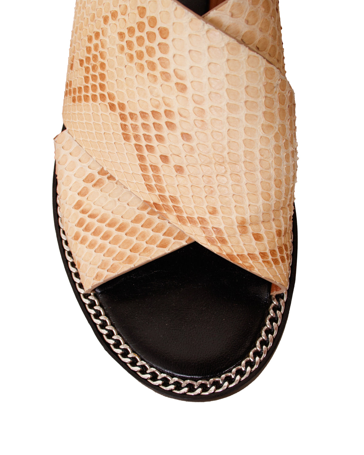 Givenchy Snakeskin & Chain Trim Sandals