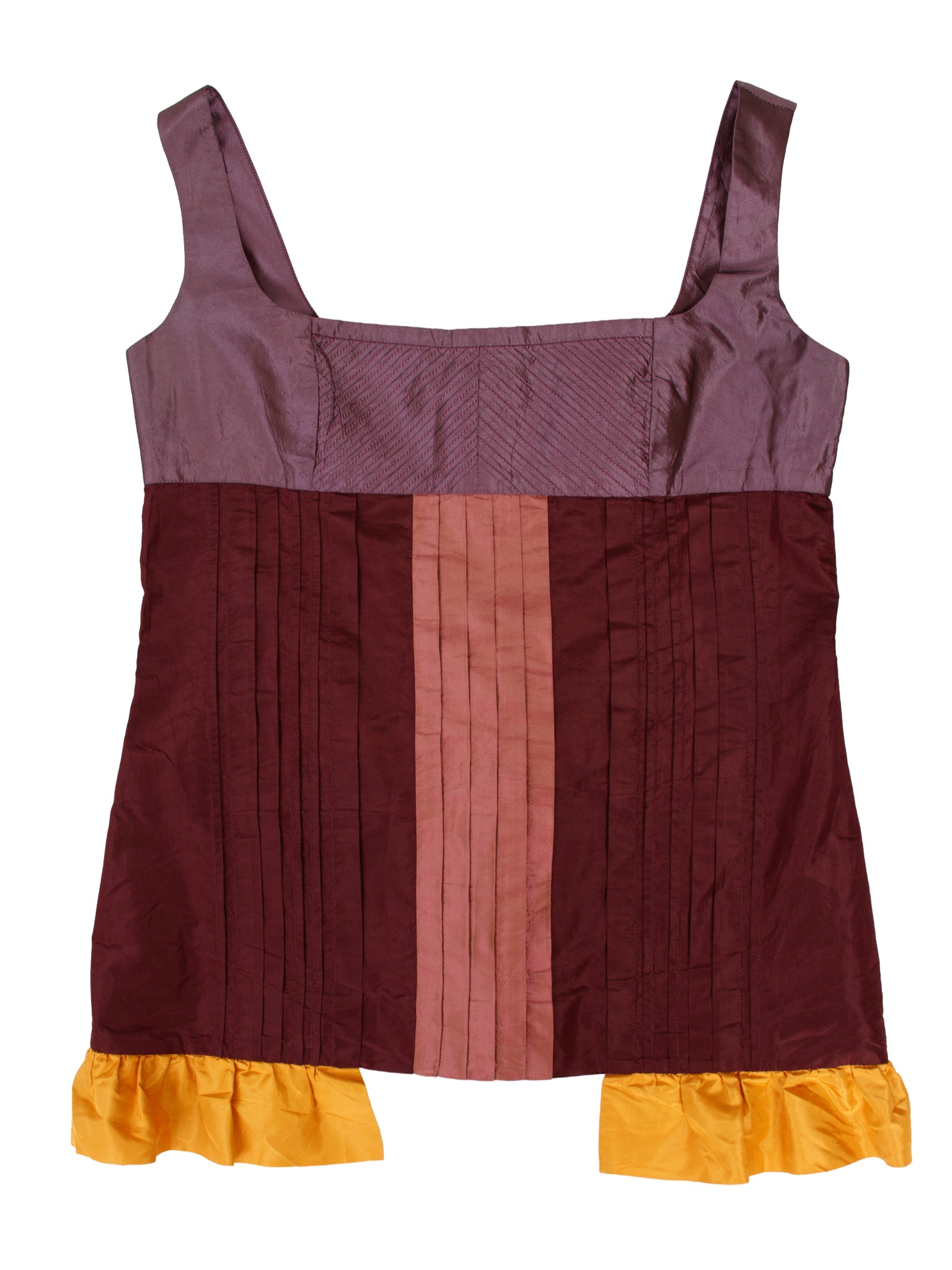 SS 2008 Miu Miu Silk Taffeta Pleated Top