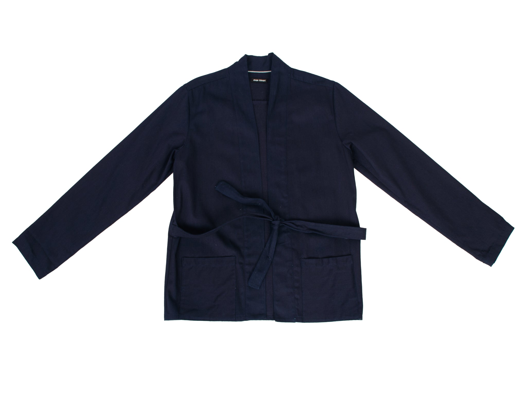 Evan Kinori Wool Twill Tie Jacket