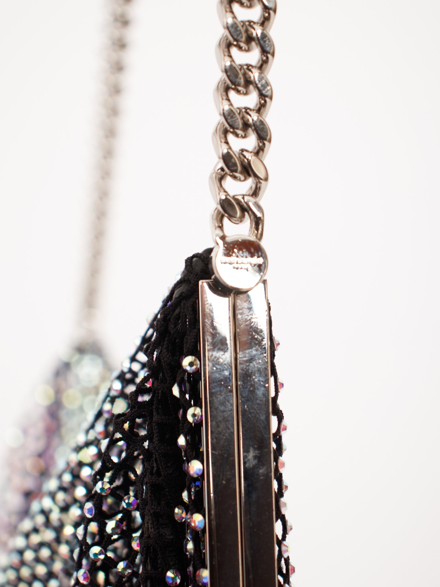 Saint Laurent Fanny Crystal Mesh Kiss-Lock Shoulder Bag