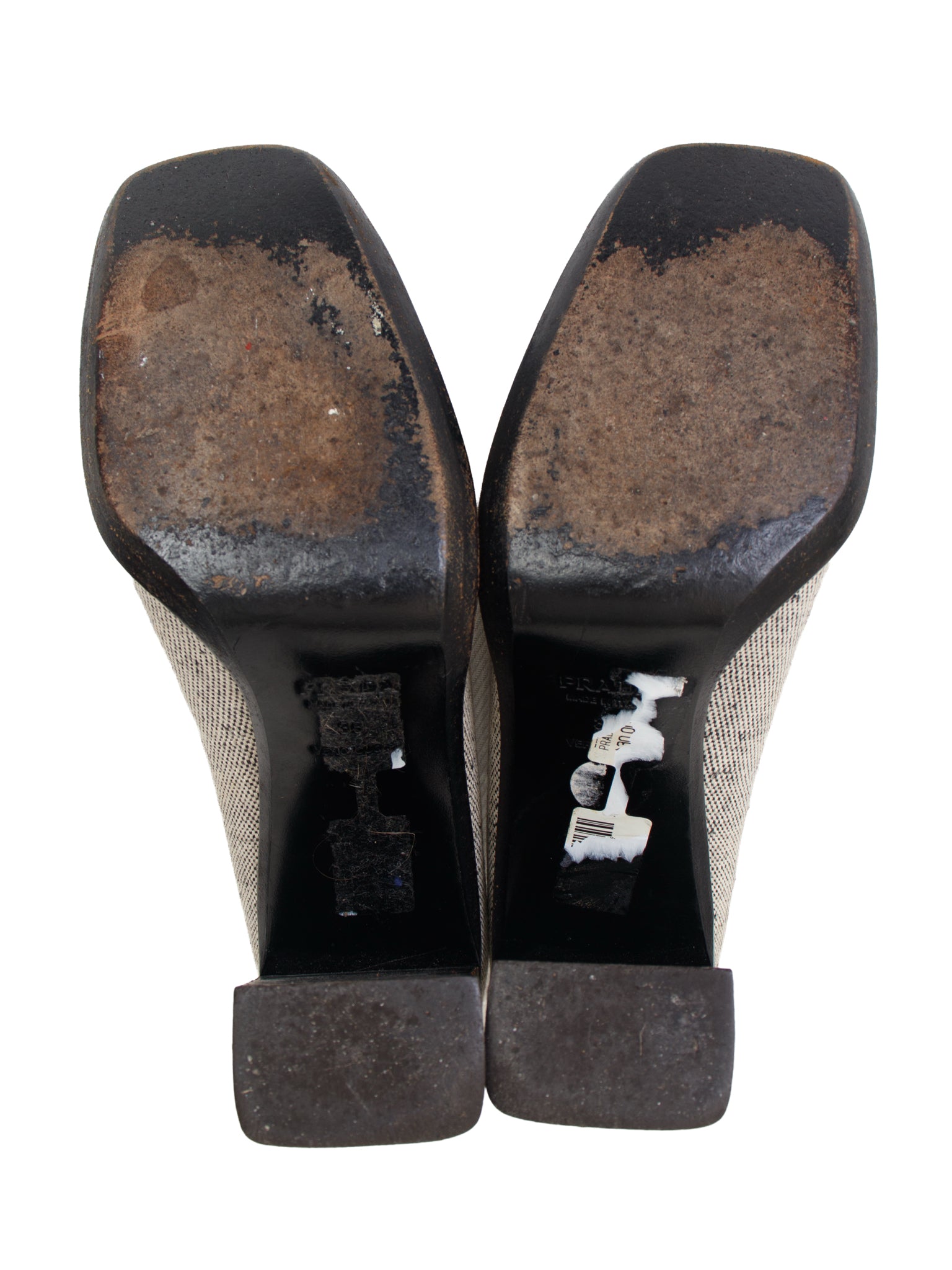 SS 1999 Prada Tweed Square Toe Pumps