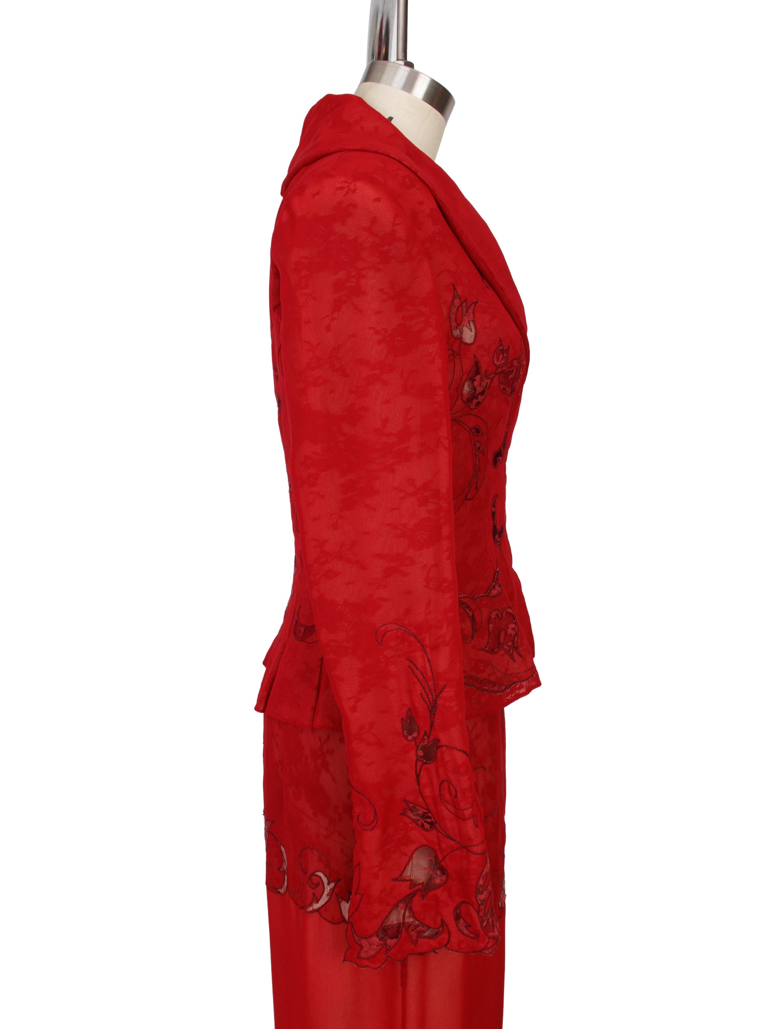 Richard Tyler Couture Silk Lace Dress Set