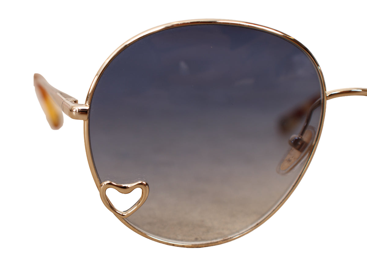Chloe Heart Cutout Wire Sunglasses