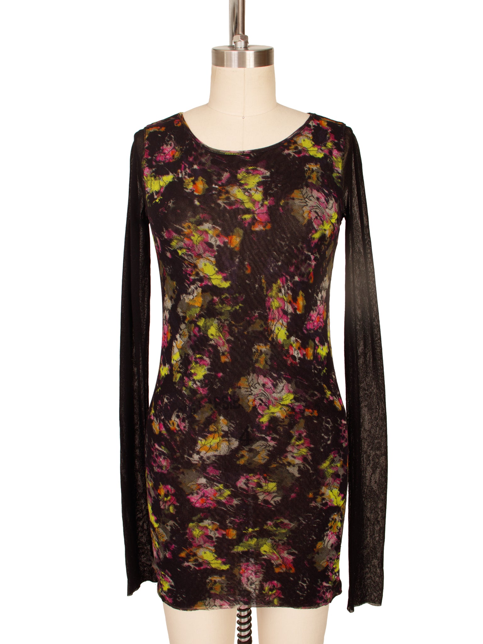 Jean Paul Gaultier Mesh Abstract Print Top
