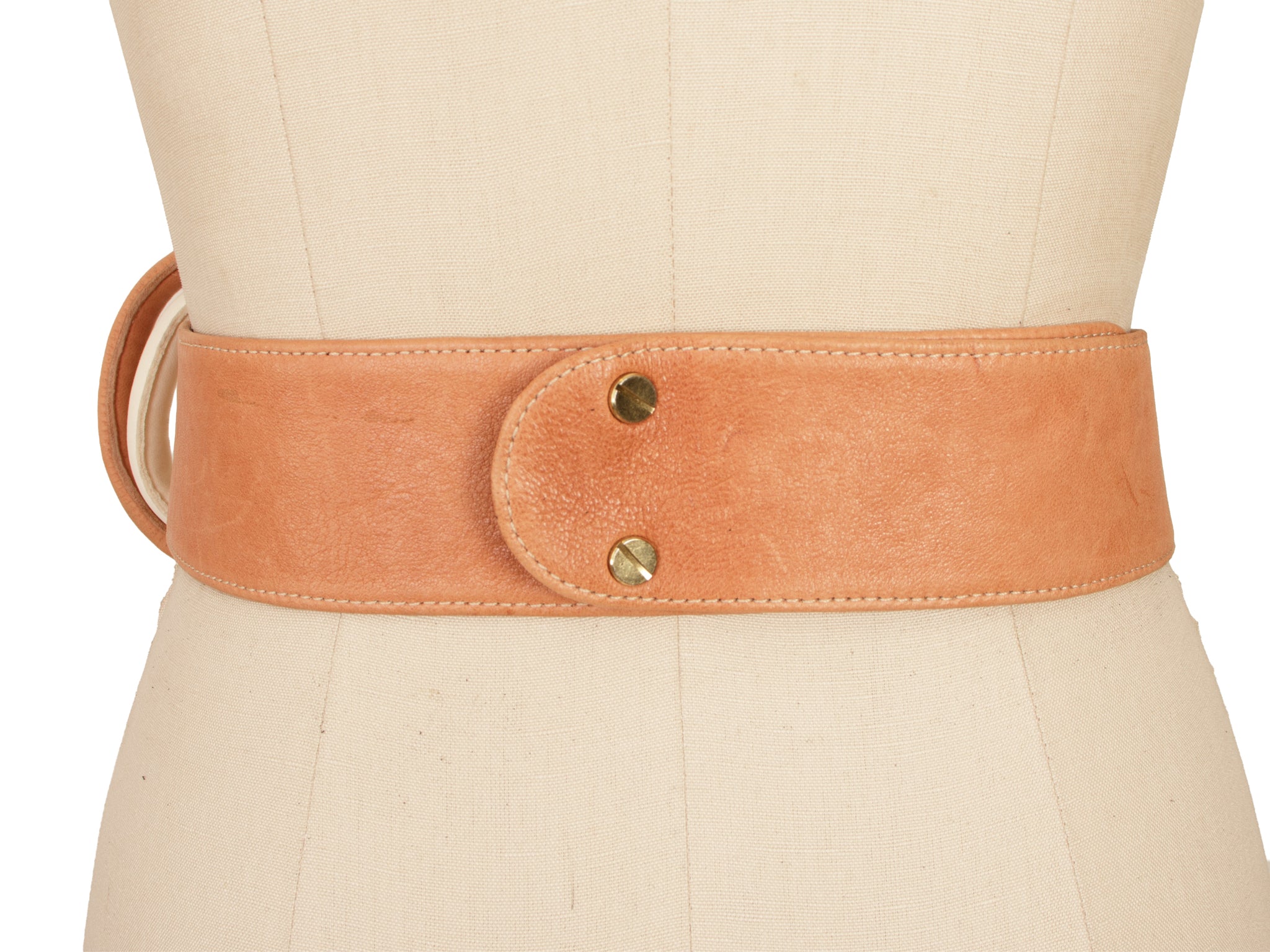 1990s Raina Leather Knotted Wide Belt