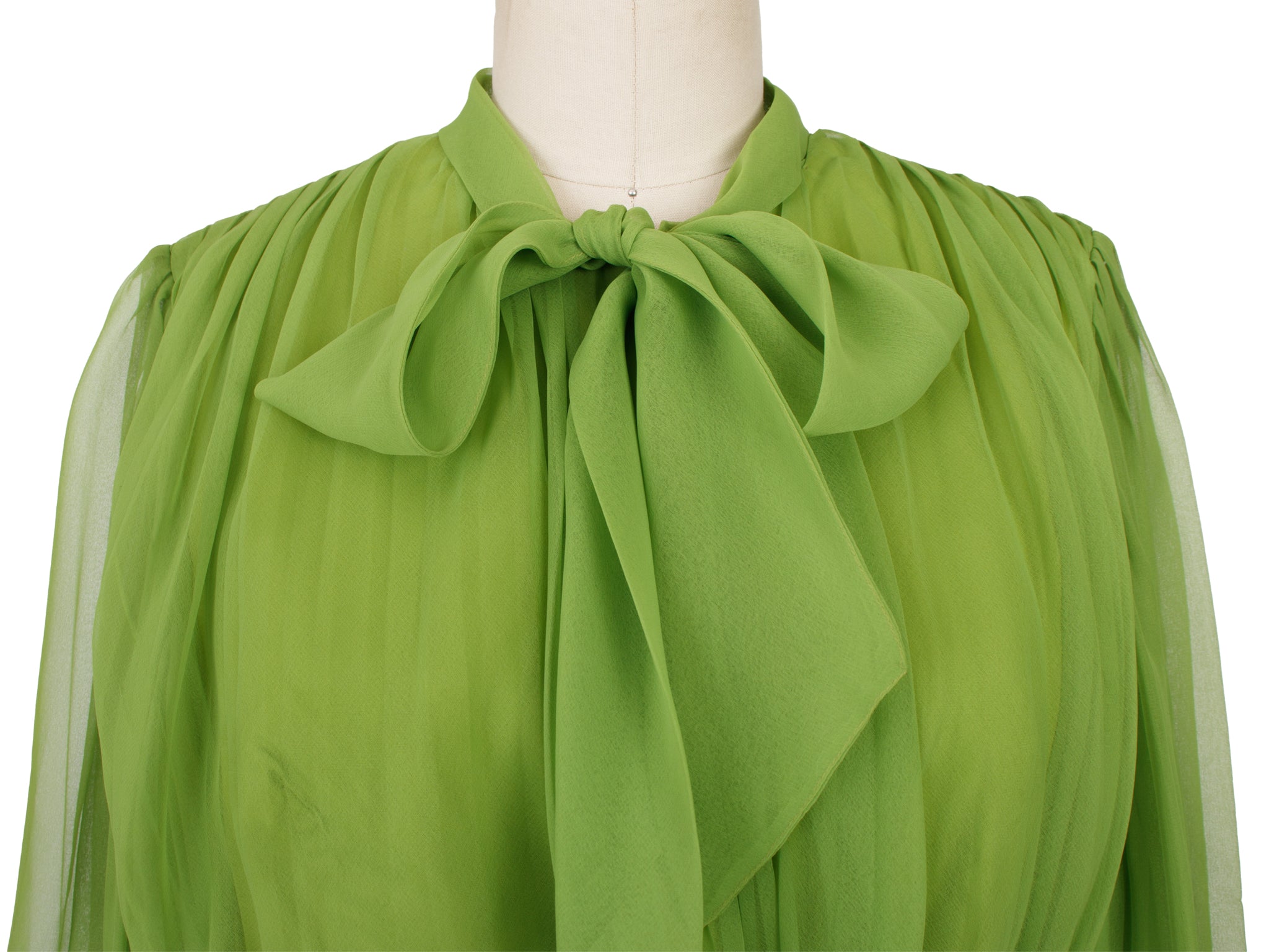 1960s Pleated Chiffon Dress