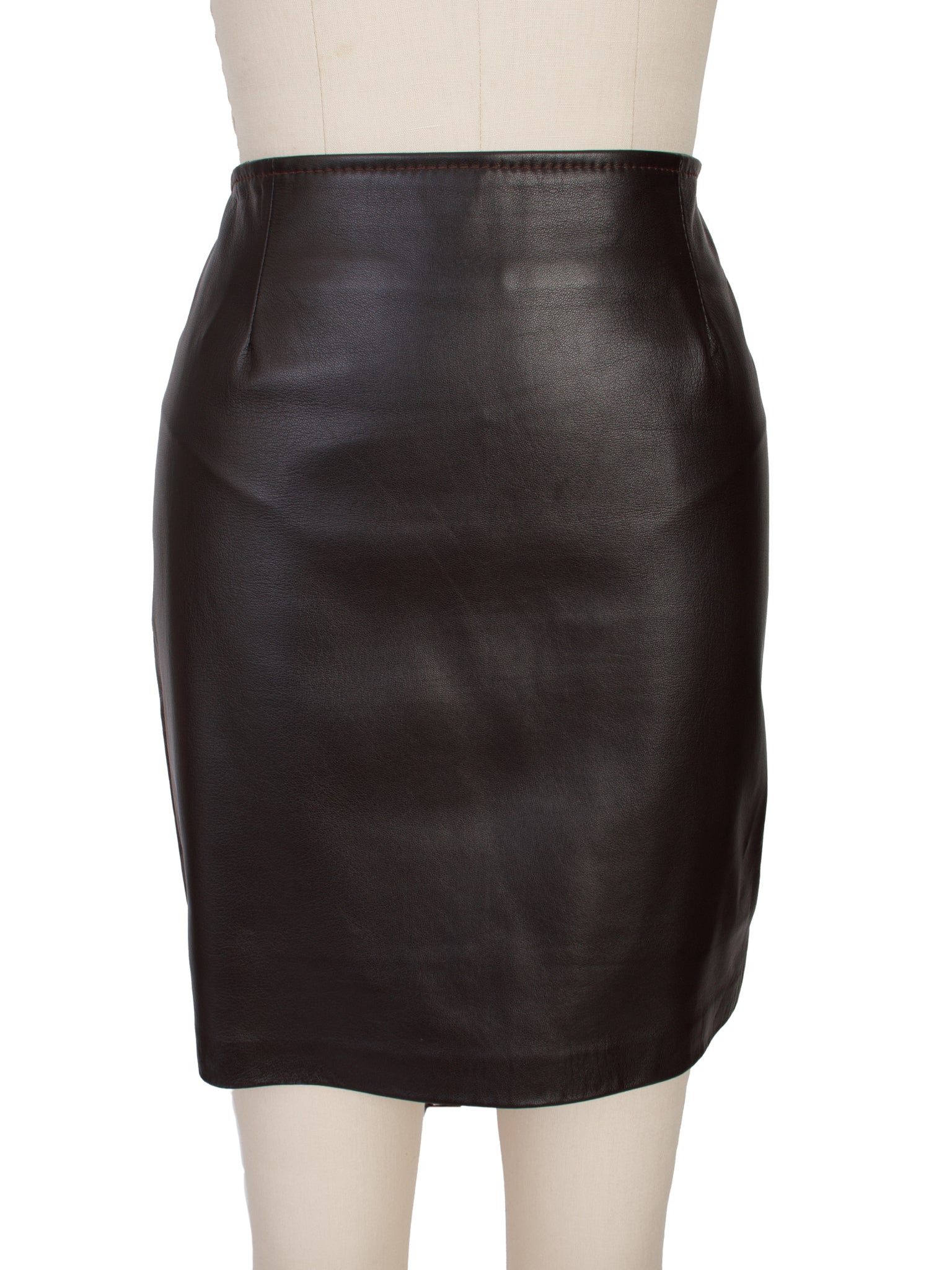 1990's Paris Line Leather Embossed Jacket & Skirt Set