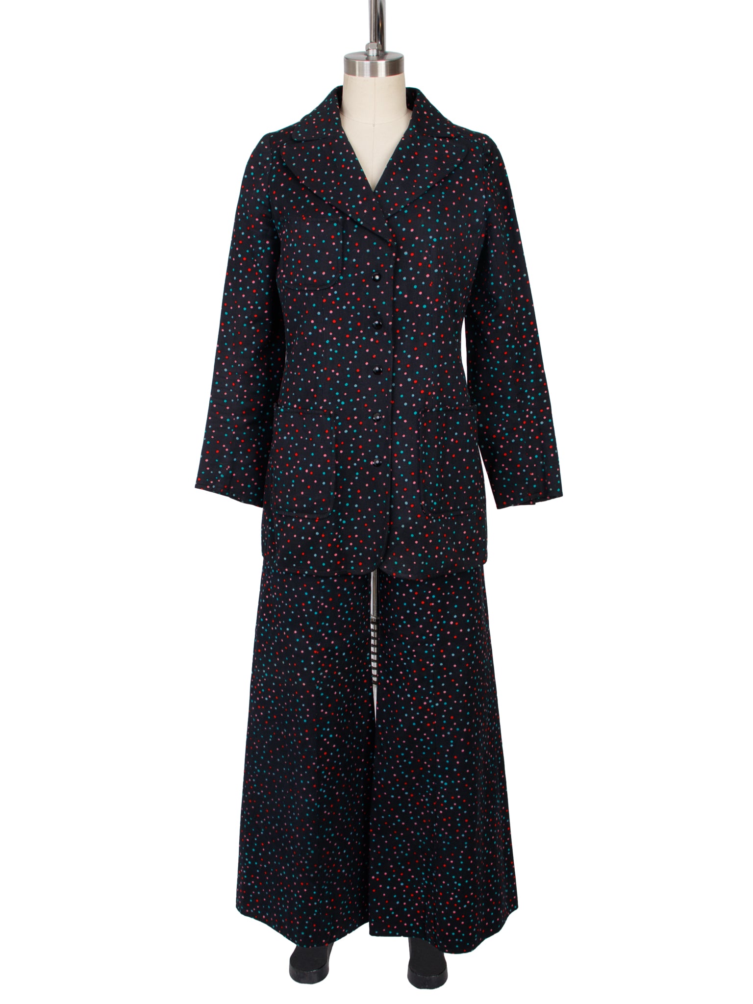 1960s Emanuel Ungaro Polka Dot Twill Panstsuit