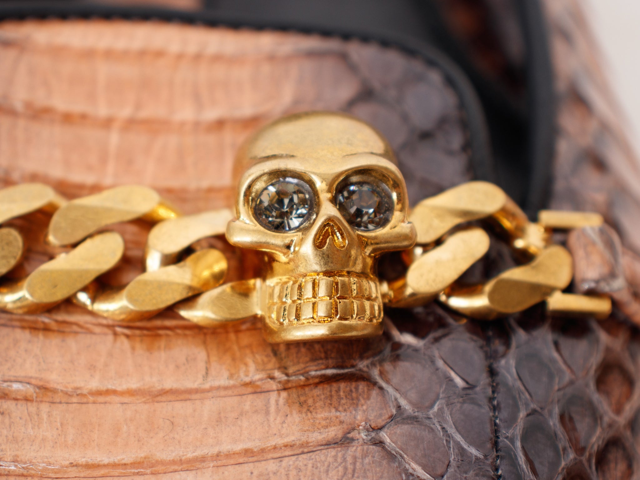 Alexander McQueen Python & Skull Chain Loafers