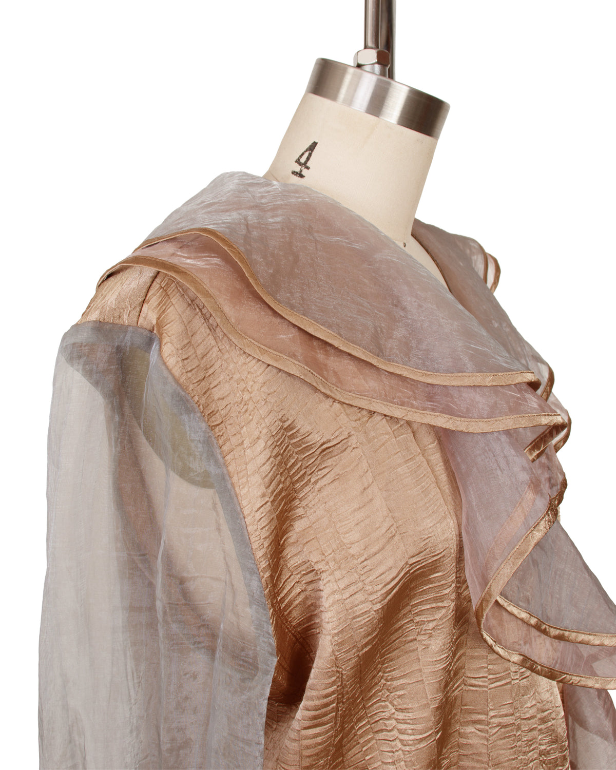 Jeanne Marc Satin & Organza Plisse Jacket