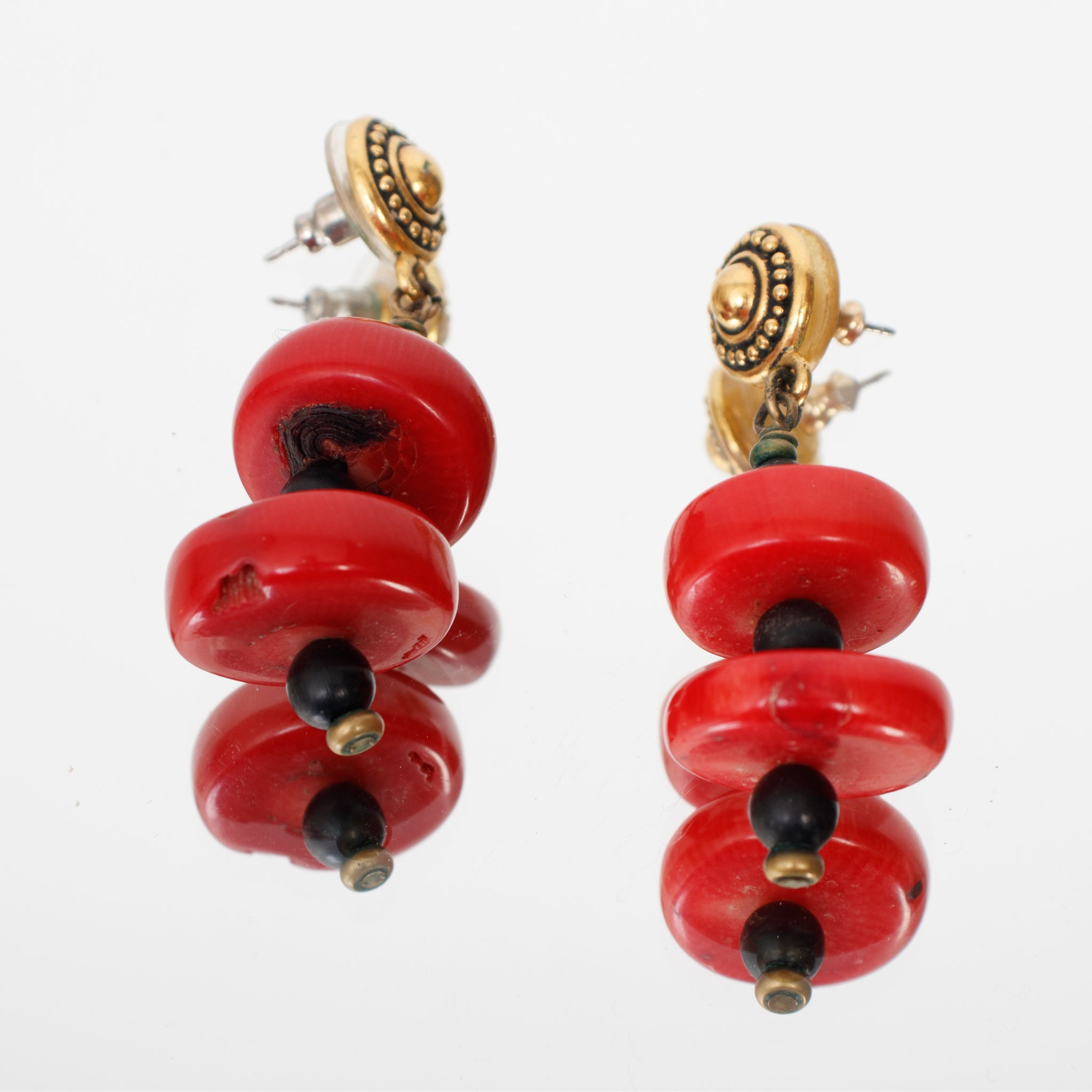 Bone & Coral Necklace + Bracelet & Earrings Set