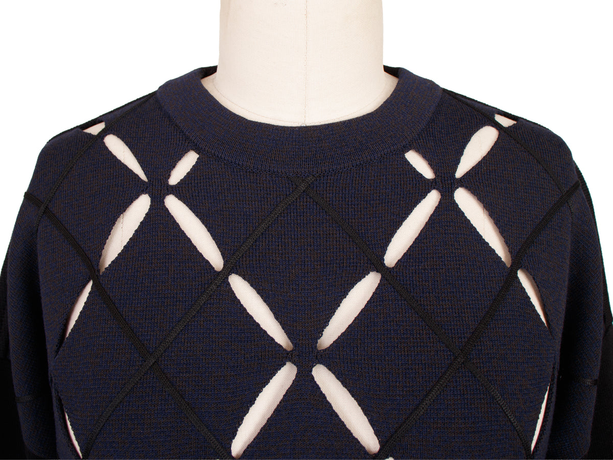 SS 2015 Proenza Schouler Argyle Cutout Sweater