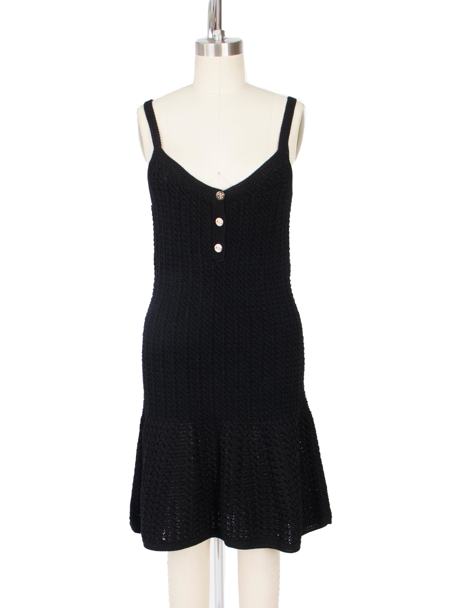 Gucci Cotton Knit GG Button Mini Dress*
