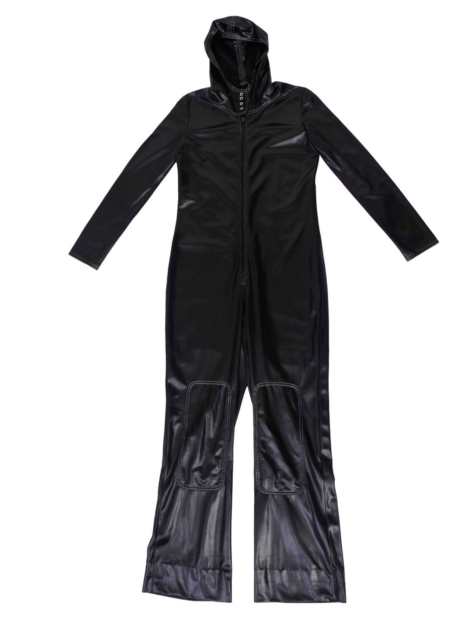 1990s Ellen Tracy Hooded Zip Jumpsuit