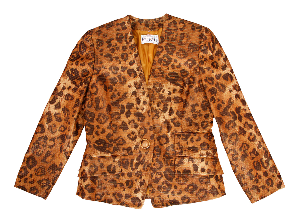Gianfranco Ferre Metallic Leopard Print Jacket