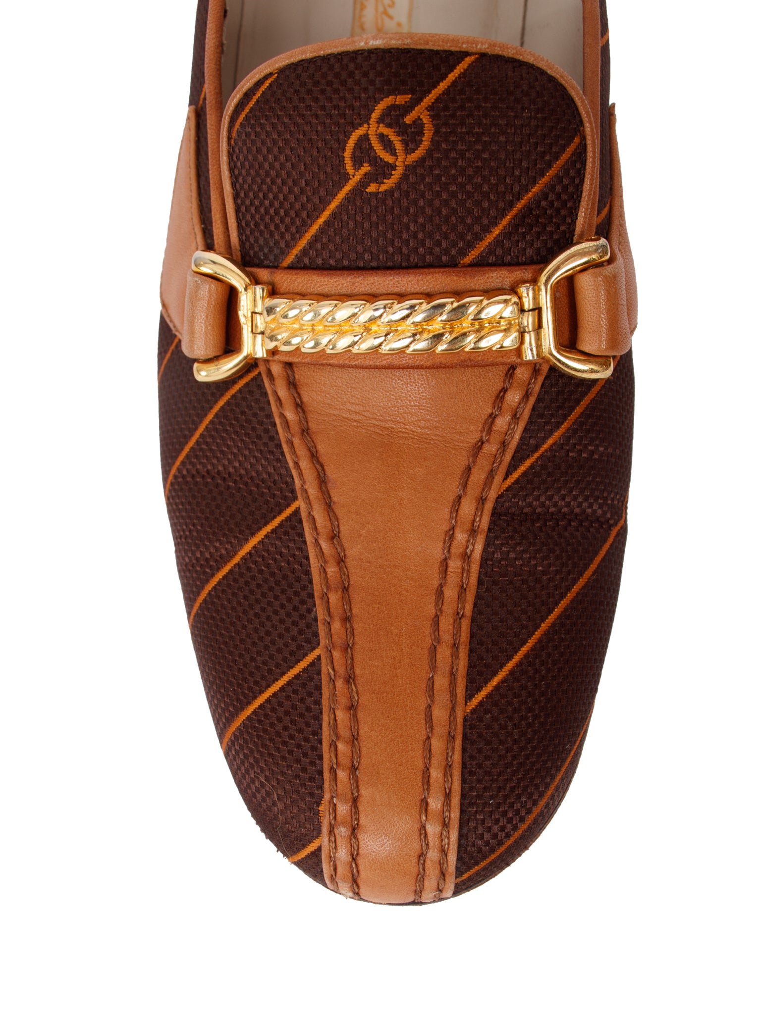 1970s Gucci Chain Monogram Loafers