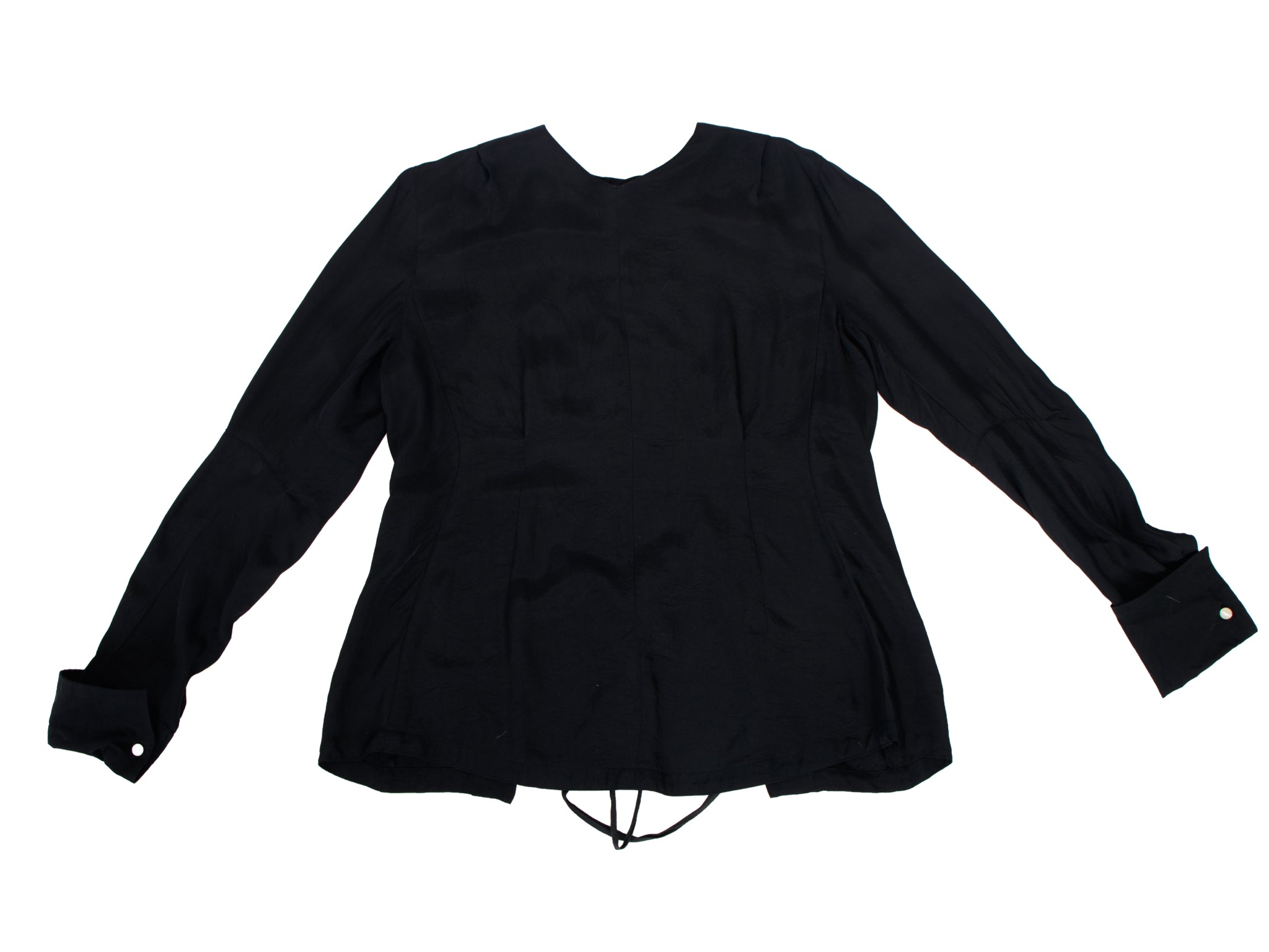Ann Demeulemeester Twill Open Tie Back Blouse
