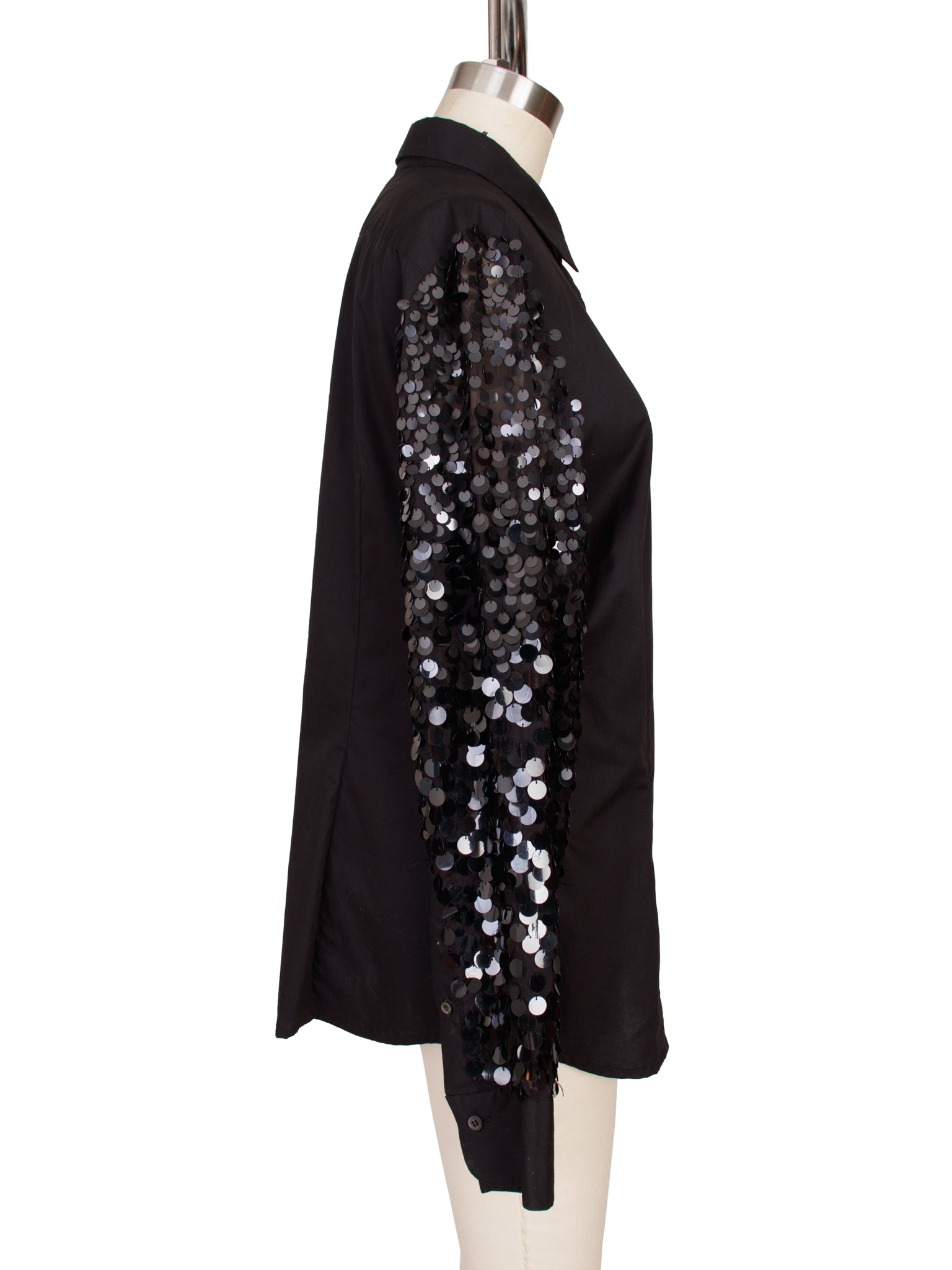 Dries Van Noten Poplin Sequin Paillette Shirt as-is