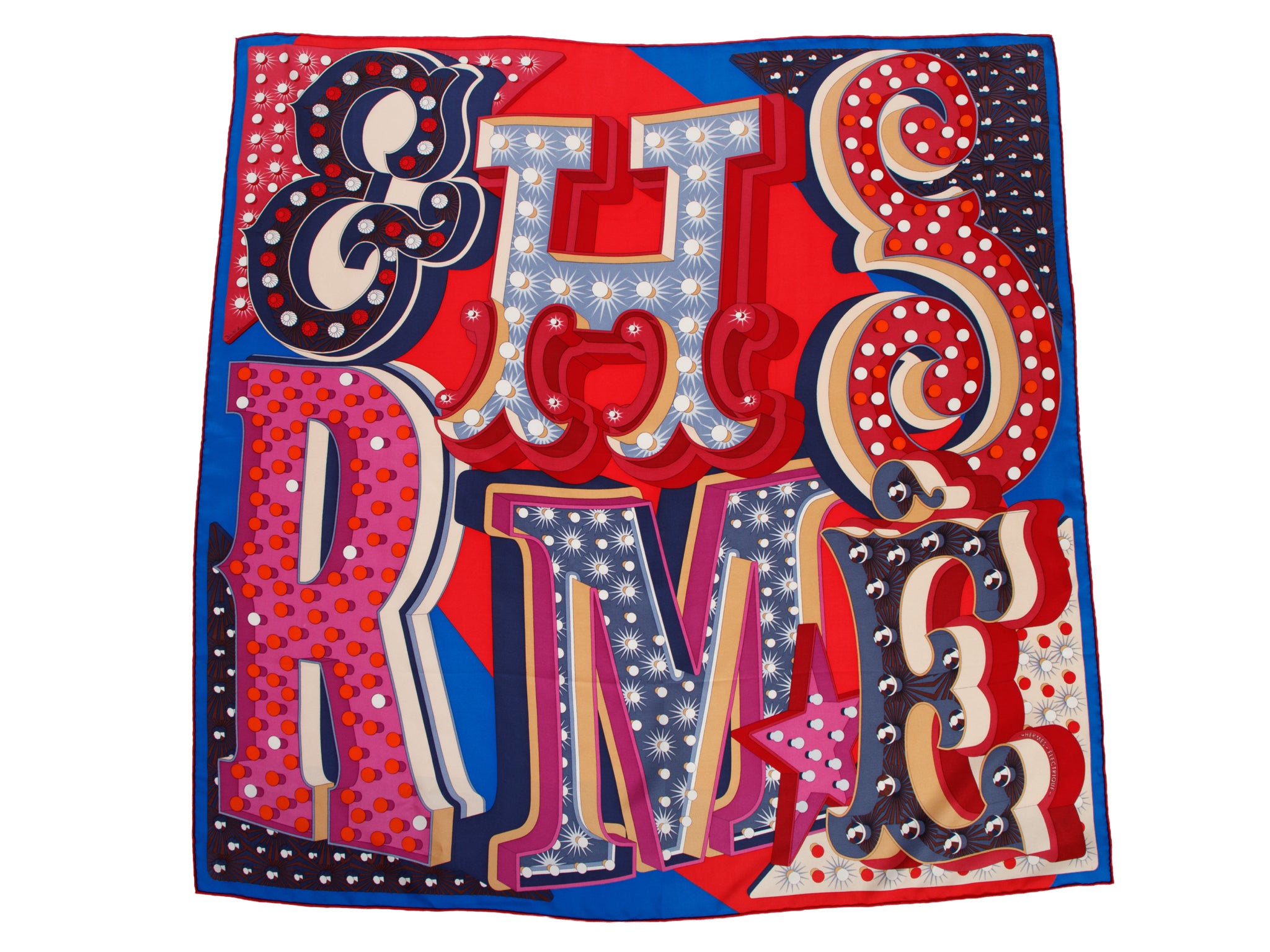 Hermes "Electrique" Silk Printed Scarf