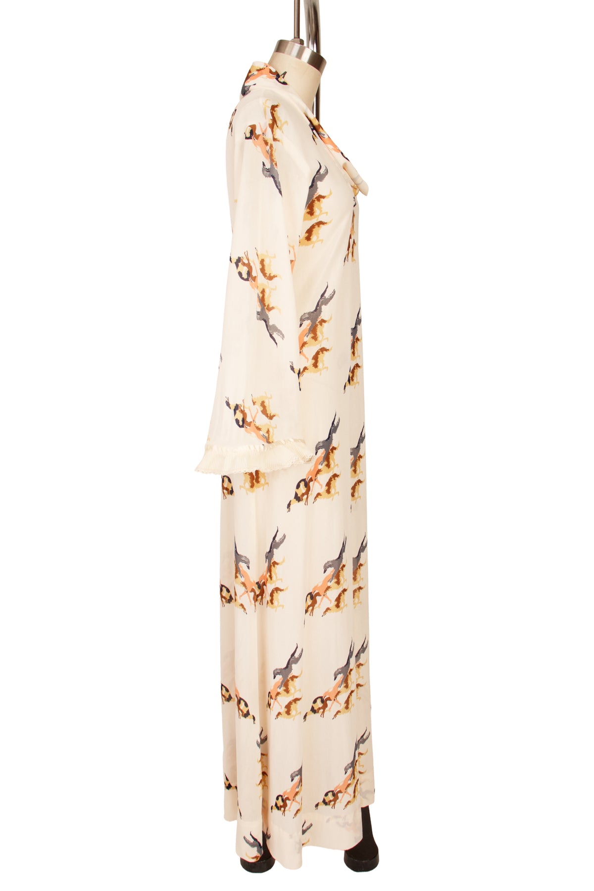 1970s Novelty Dog Print Maxi Dress