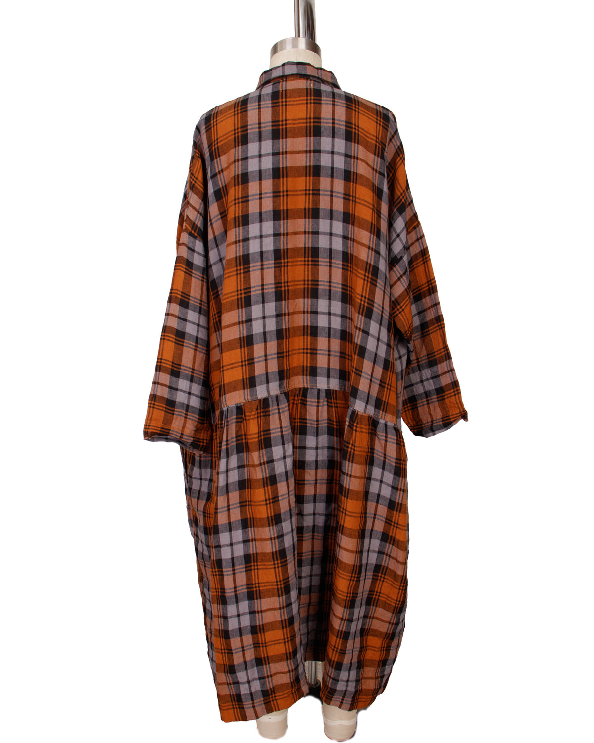 Ichi Antiquities Linen Check Dress