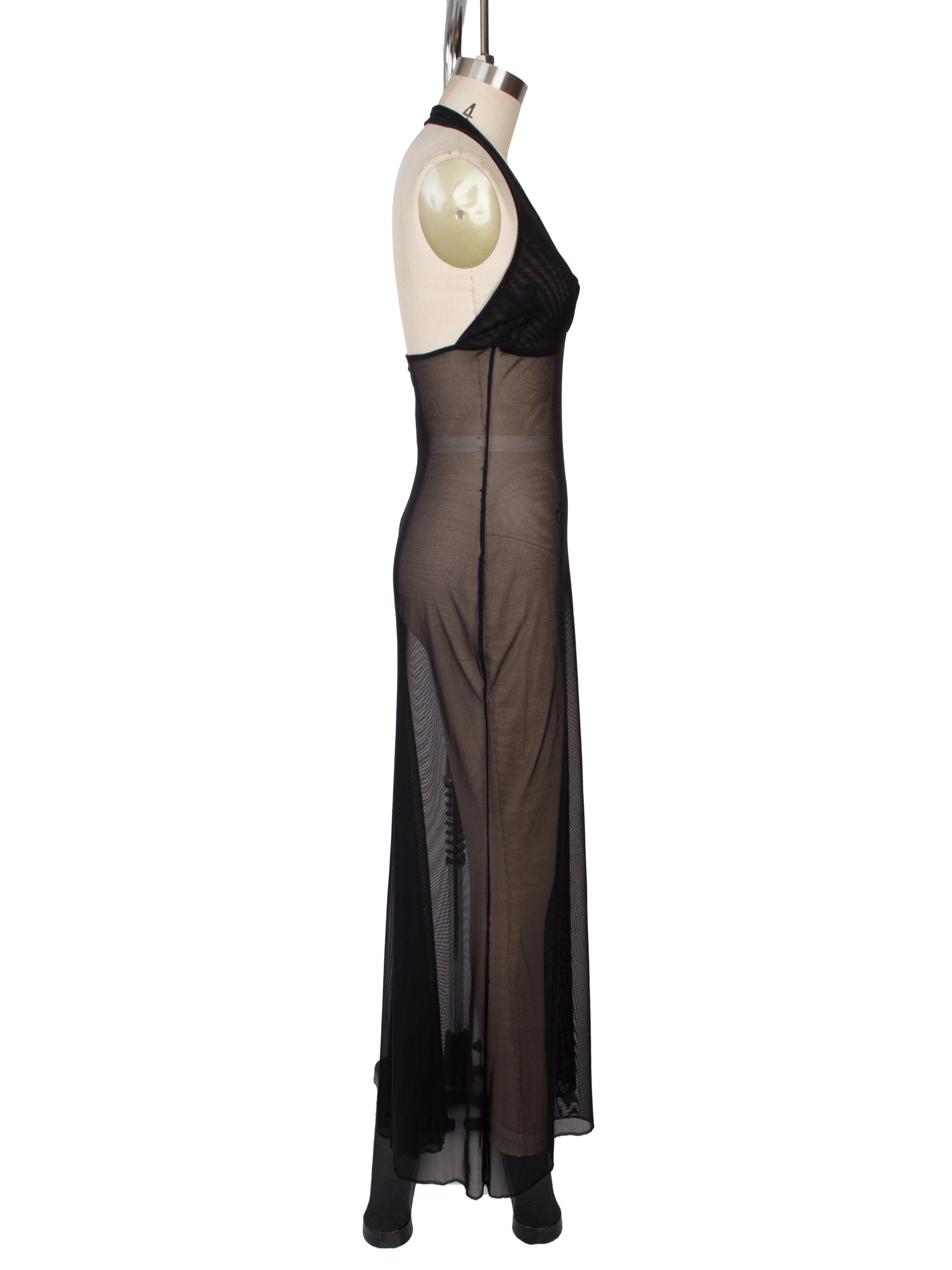 Elisabetta Rogiani Mesh Halter Maxi Dress