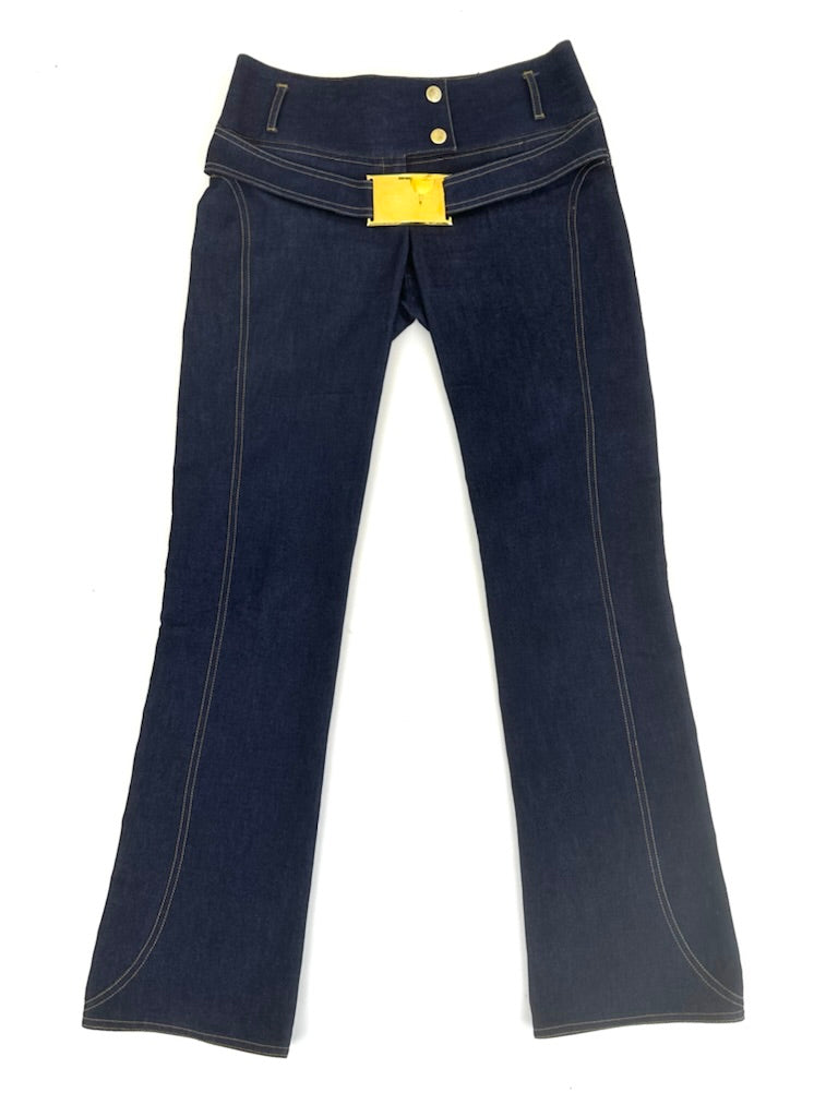 2001 Dolce & Gabbana Logo Buckle Jeans | Mercy Vintage