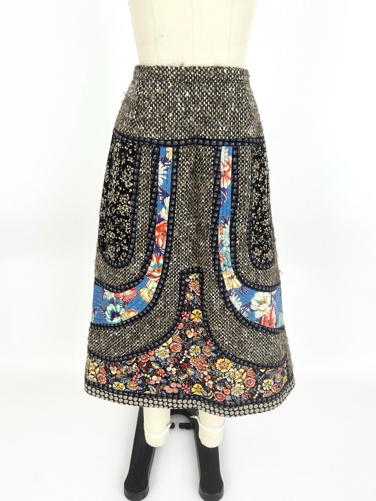 Koos Van Den Akker Wool Patchwork Skirt Set*