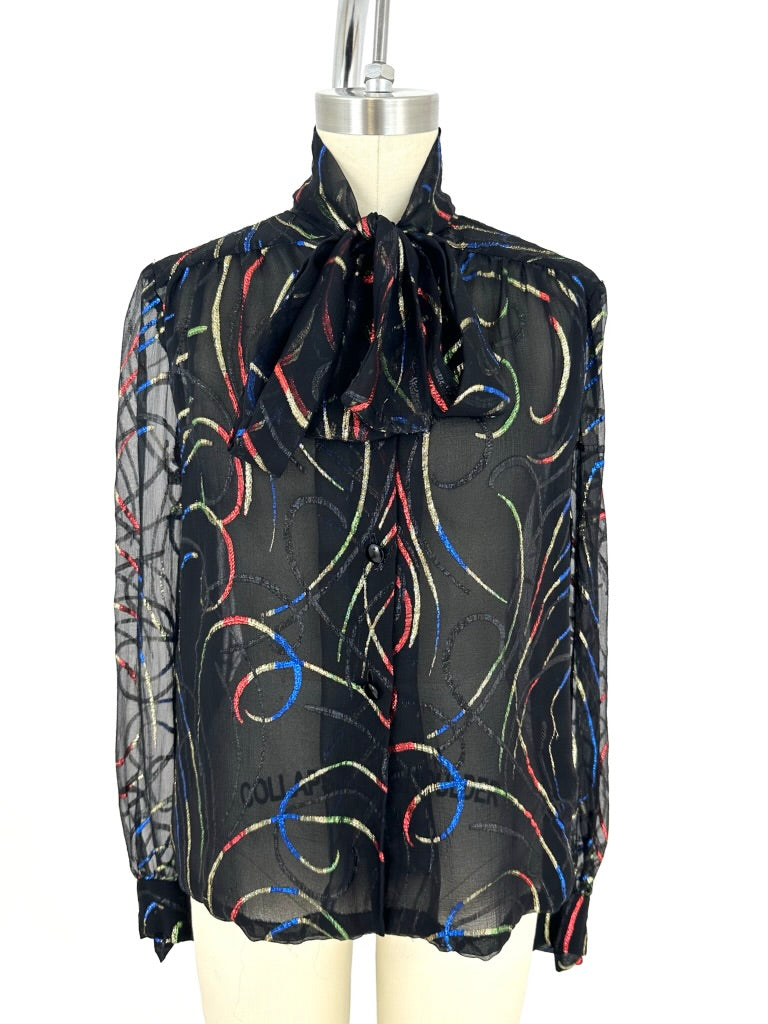 Givenchy Nouvelle Boutique Silk Lurex Blouse