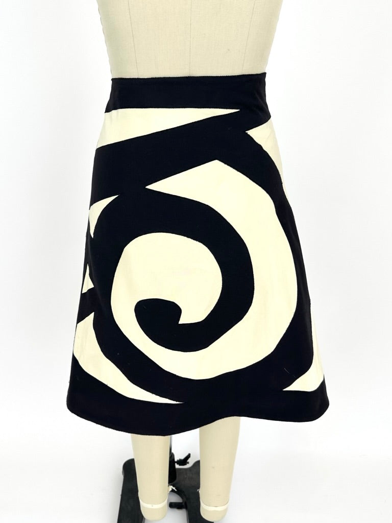 Marni Swirl Appliqué Skirt