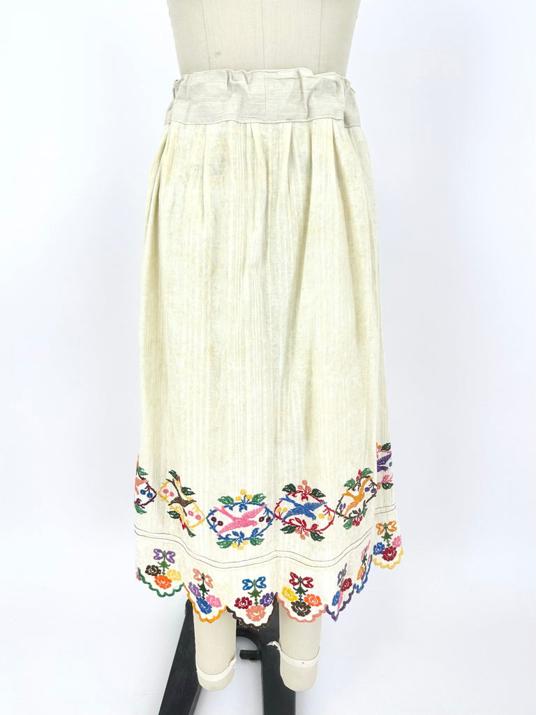 Antique Hungarian Linen Skirt