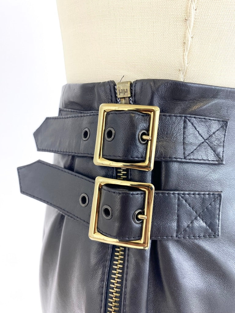 F/W 2000 Christian Dior Boutique Lambskin Zipper Skirt